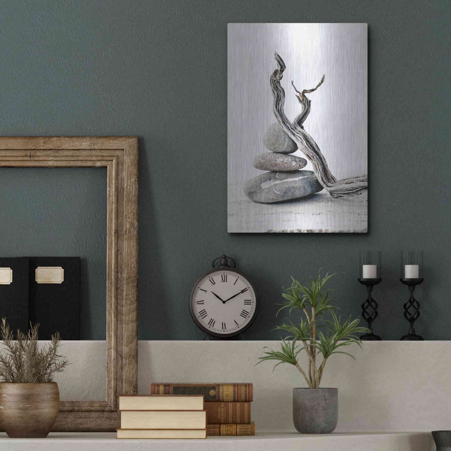 Luxe Metal Art 'Elemental Zen' by Elena Ray, Metal Wall Art,12x16