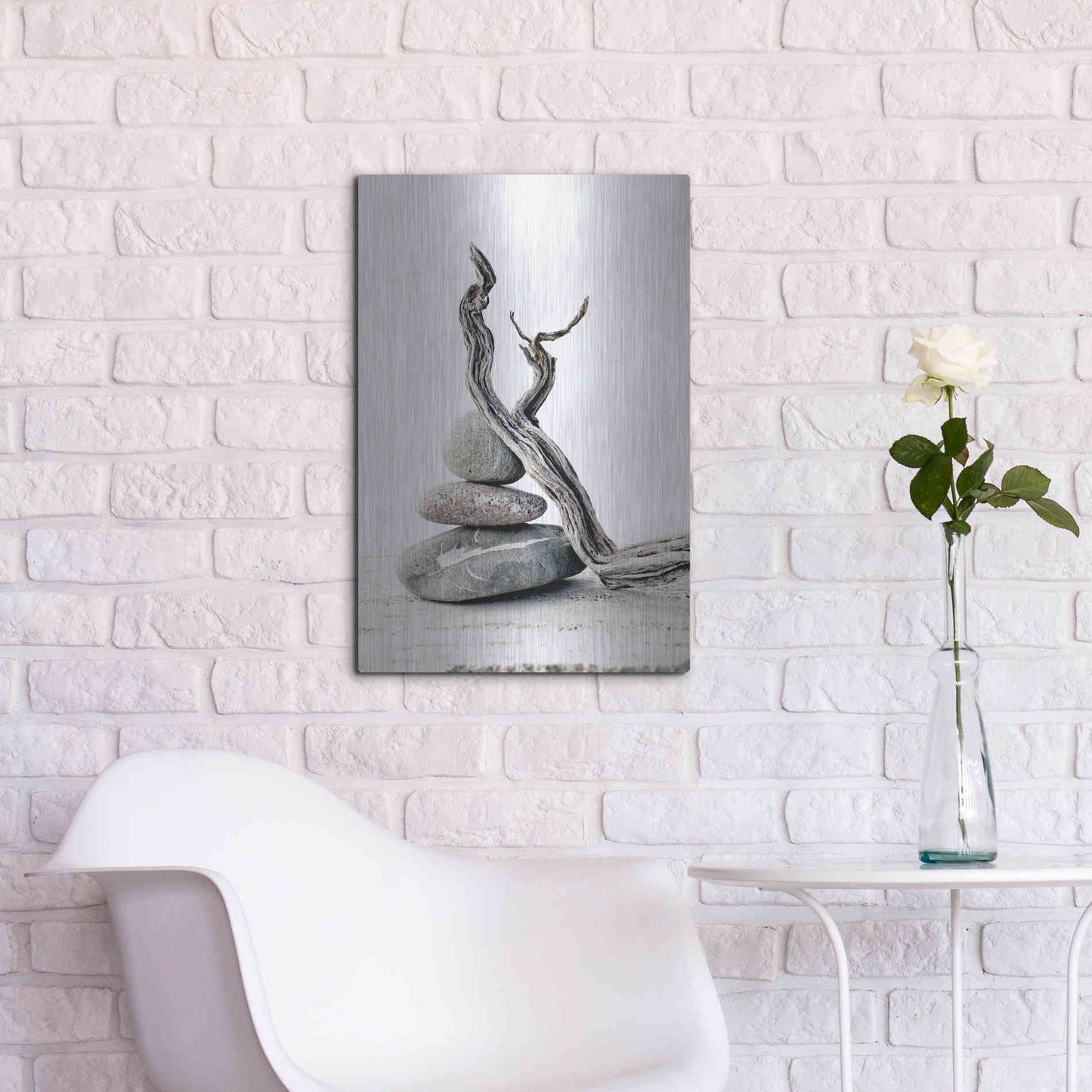 Luxe Metal Art 'Elemental Zen' by Elena Ray, Metal Wall Art,16x24