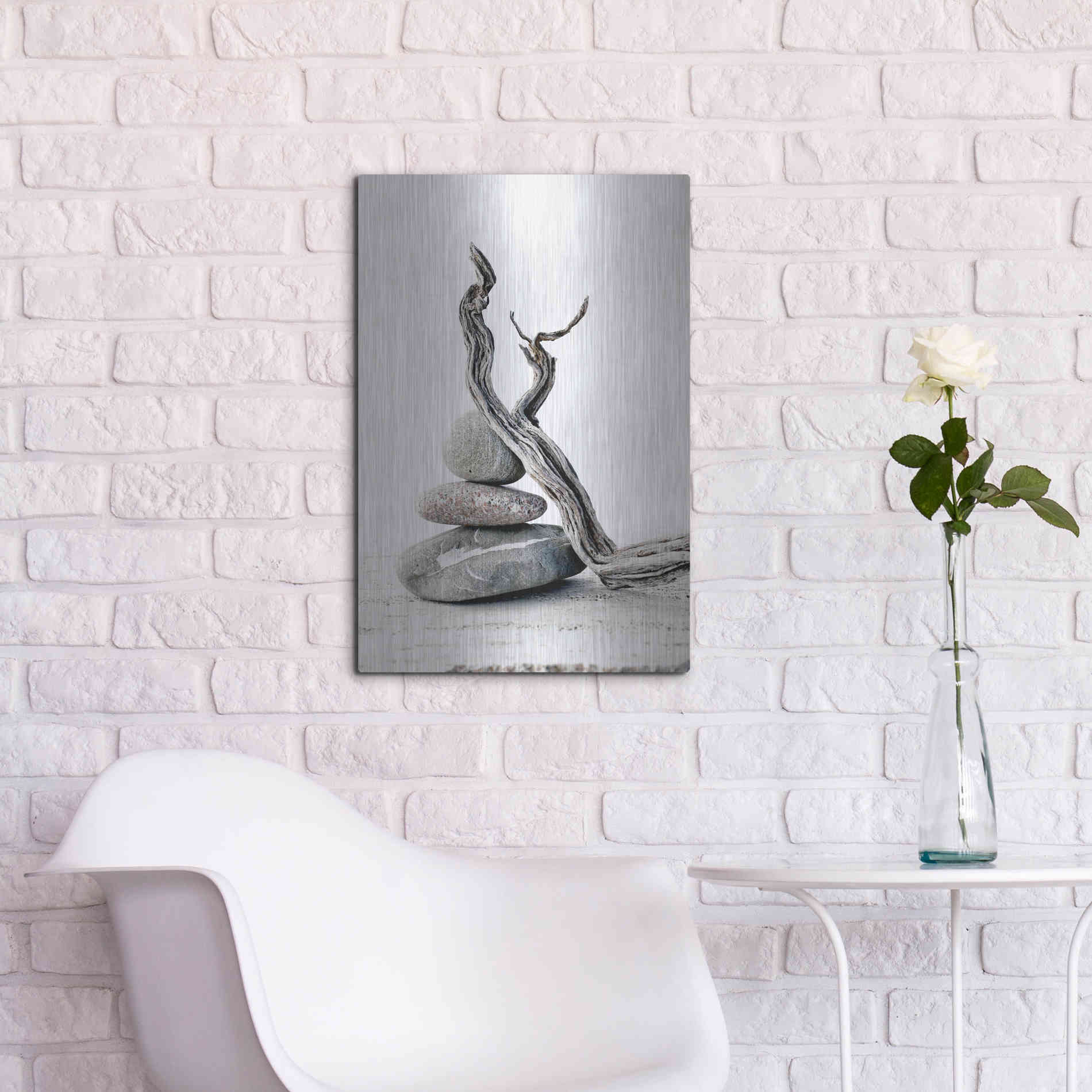 Luxe Metal Art 'Elemental Zen' by Elena Ray, Metal Wall Art,16x24