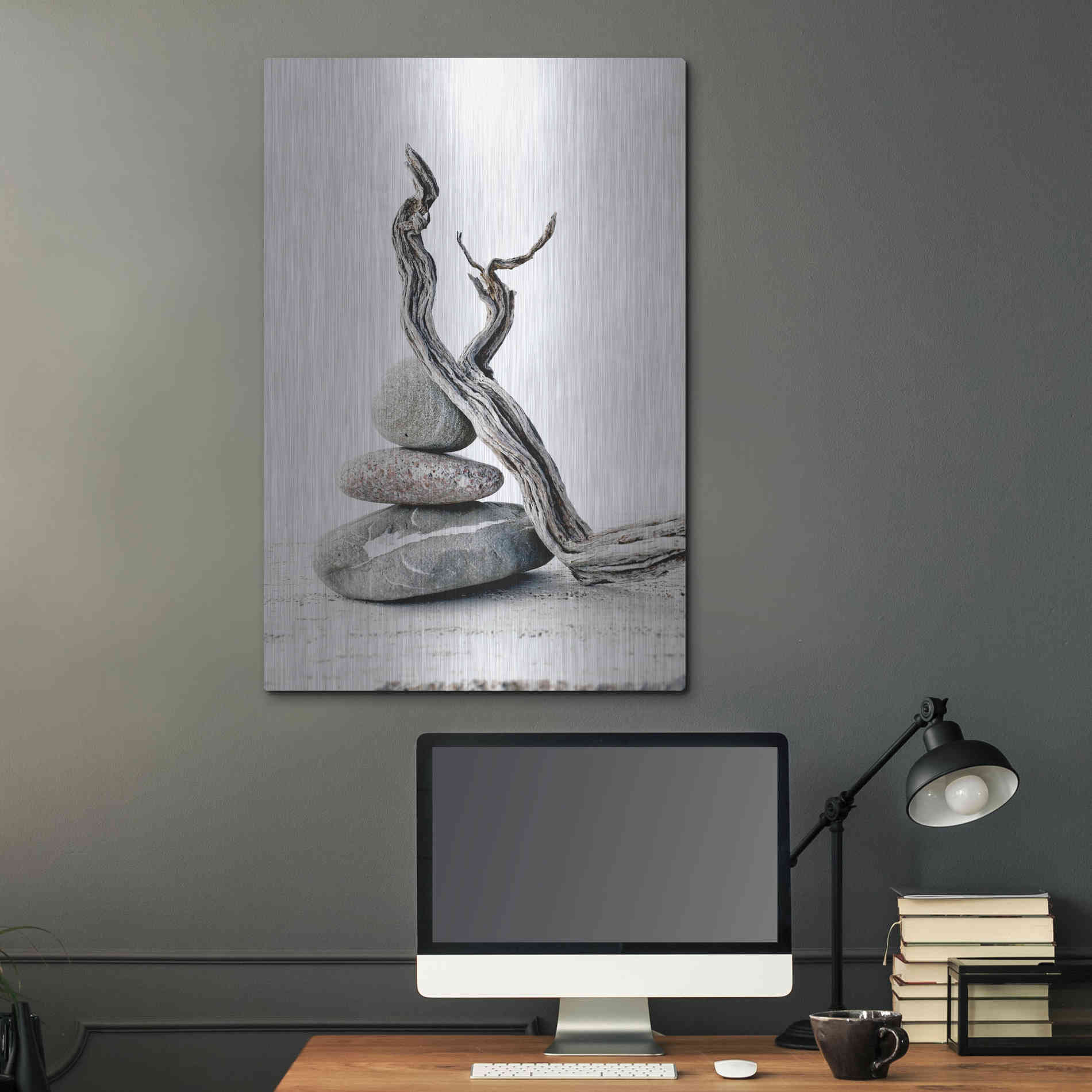 Luxe Metal Art 'Elemental Zen' by Elena Ray, Metal Wall Art,24x36