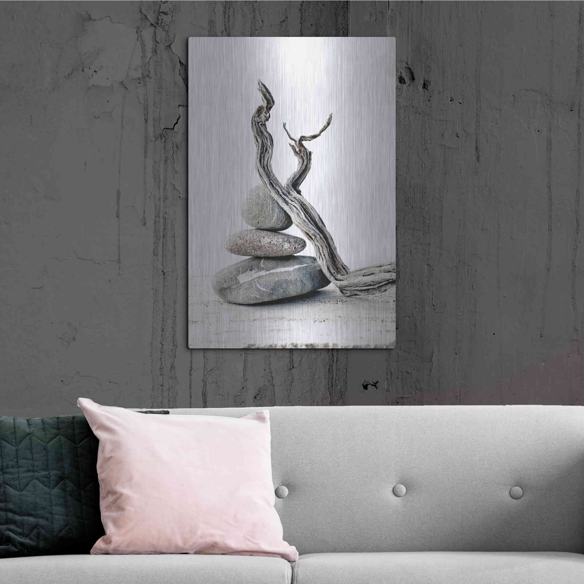 Luxe Metal Art 'Elemental Zen' by Elena Ray, Metal Wall Art,24x36