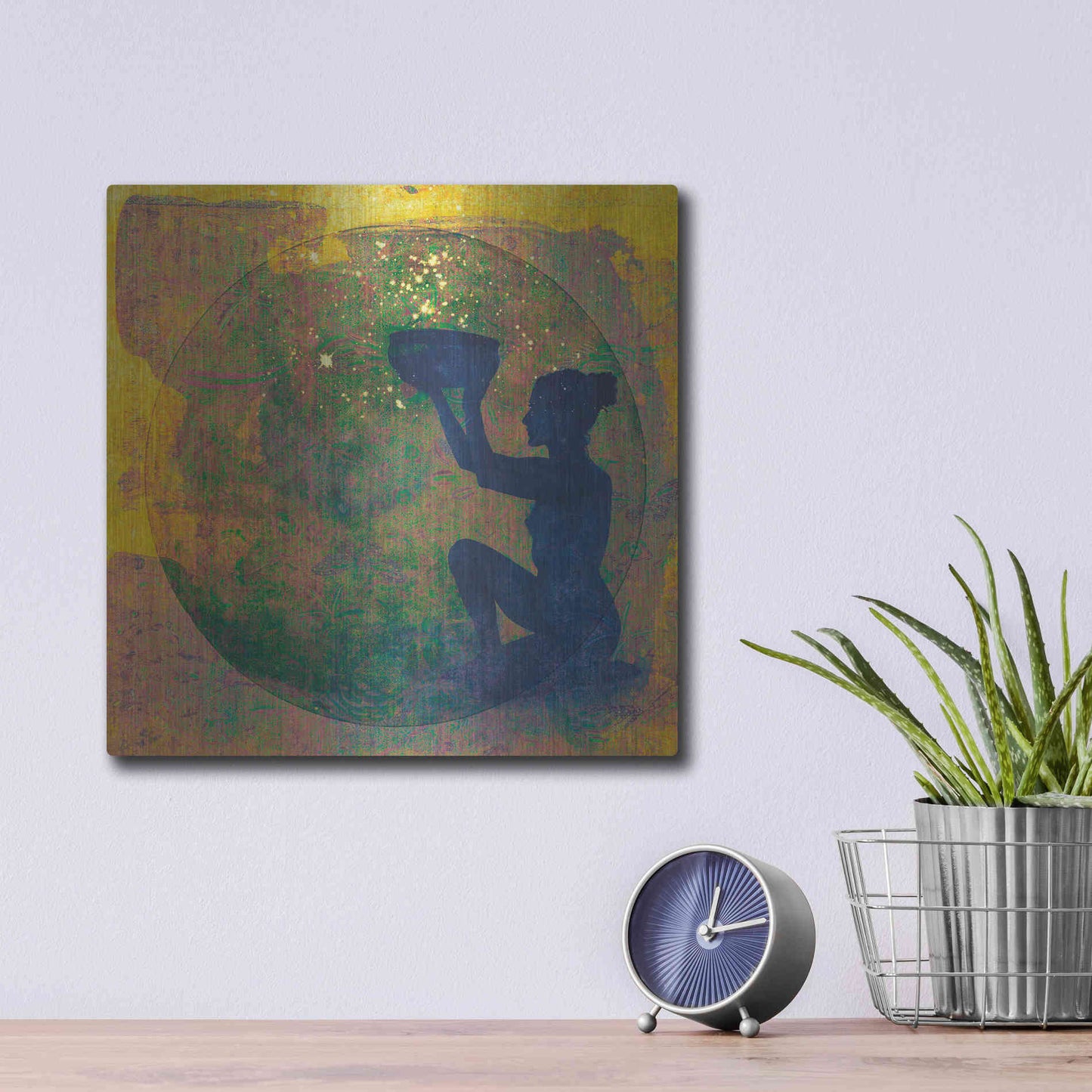 Luxe Metal Art 'Vessel of Cosmic Creativity' by Elena Ray, Metal Wall Art,12x12