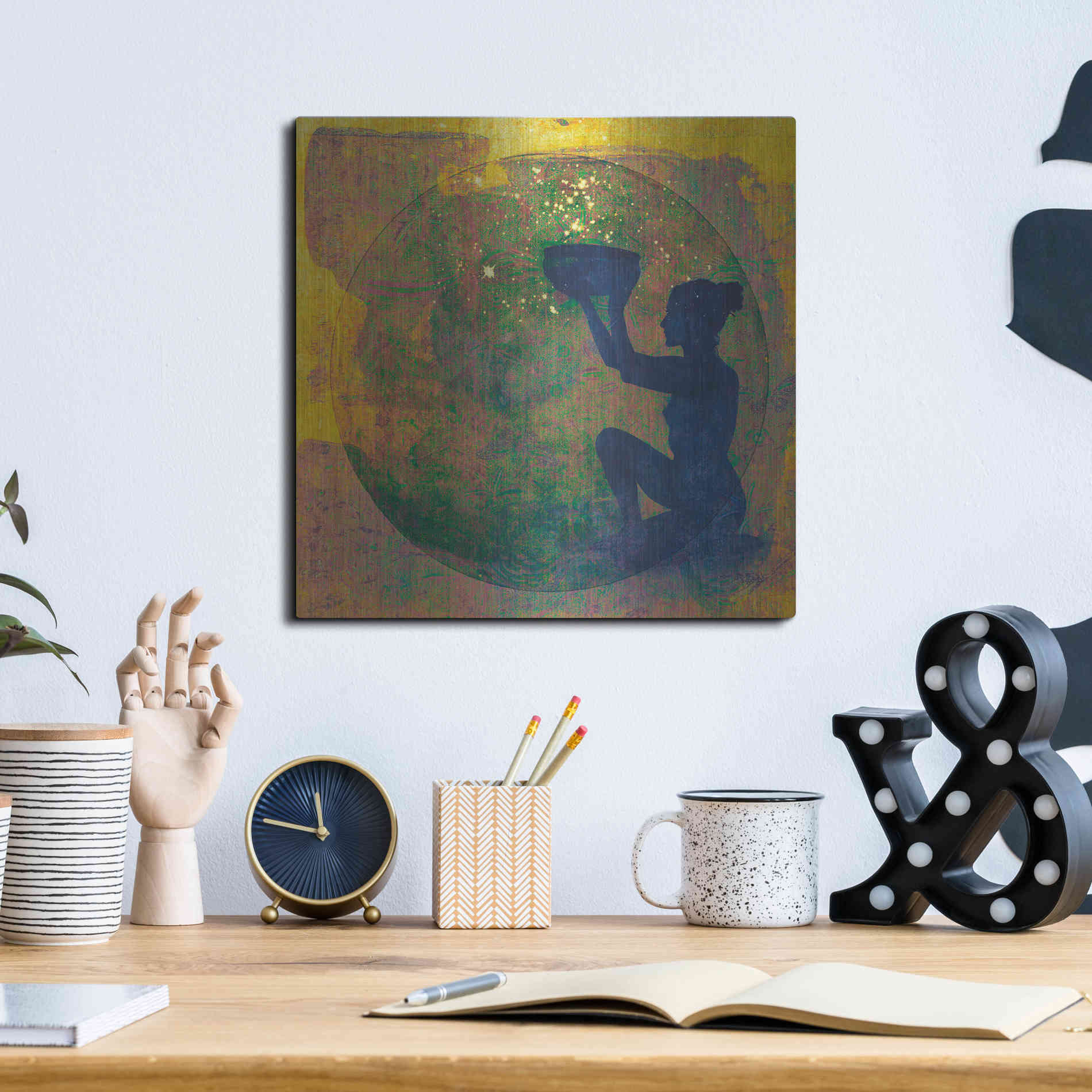 Luxe Metal Art 'Vessel of Cosmic Creativity' by Elena Ray, Metal Wall Art,12x12