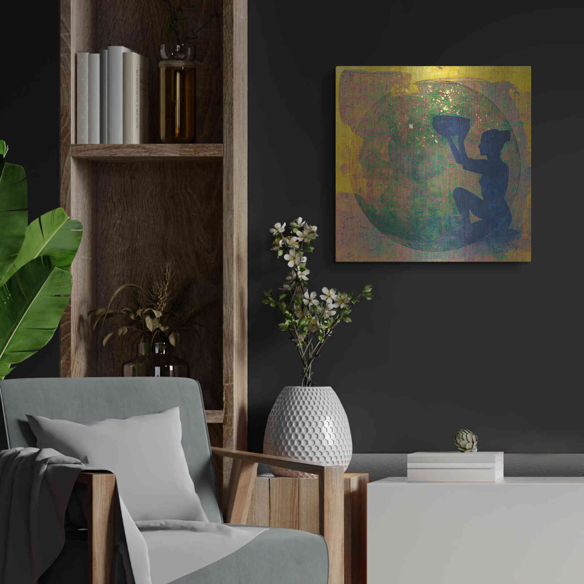 Luxe Metal Art 'Vessel of Cosmic Creativity' by Elena Ray, Metal Wall Art,24x24
