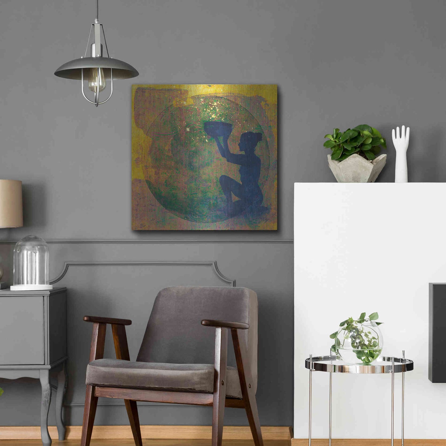 Luxe Metal Art 'Vessel of Cosmic Creativity' by Elena Ray, Metal Wall Art,24x24