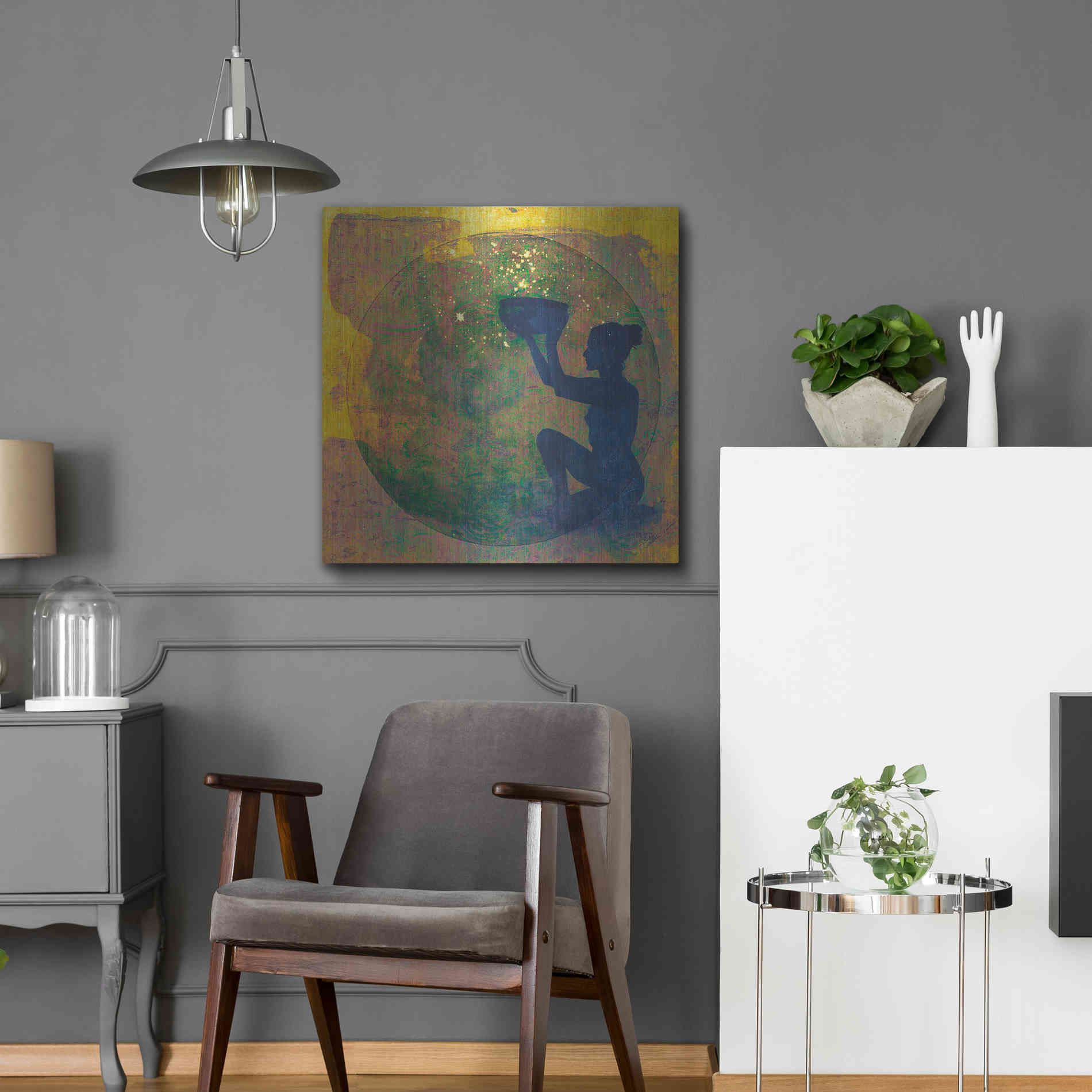 Luxe Metal Art 'Vessel of Cosmic Creativity' by Elena Ray, Metal Wall Art,24x24