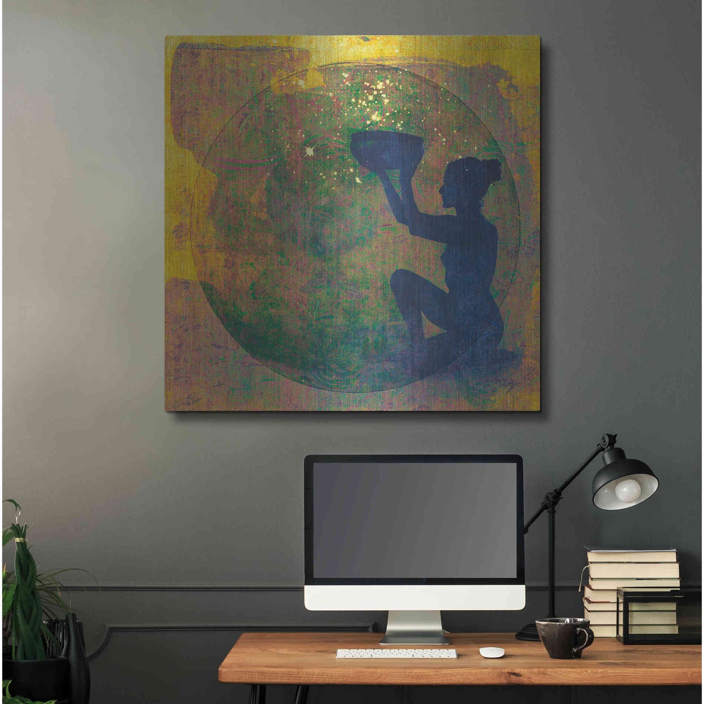 Luxe Metal Art 'Vessel of Cosmic Creativity' by Elena Ray, Metal Wall Art,36x36