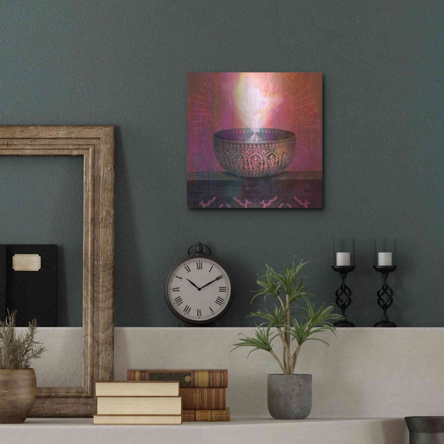 Luxe Metal Art 'Vessel of Light' by Elena Ray, Metal Wall Art,12x12