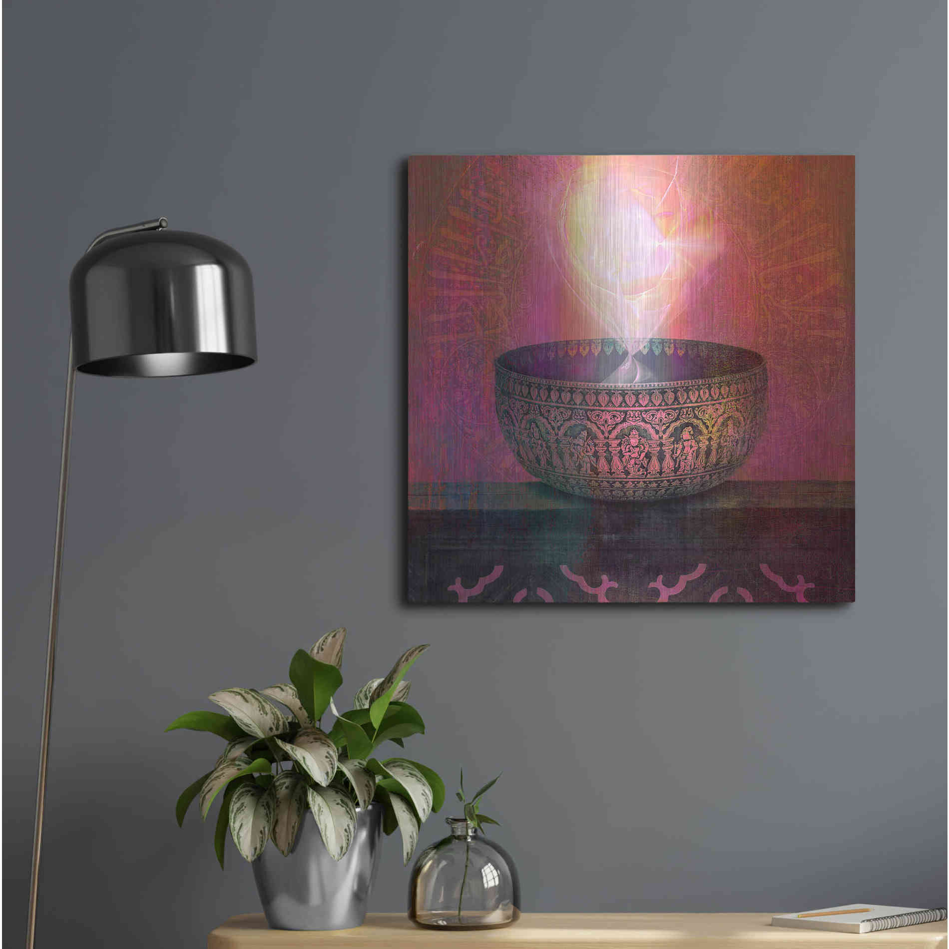 Luxe Metal Art 'Vessel of Light' by Elena Ray, Metal Wall Art,24x24