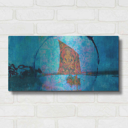 Luxe Metal Art 'Buddhist Sailboat' by Elena Ray, Metal Wall Art,24x12