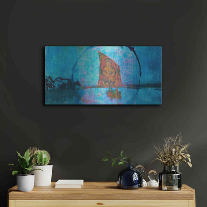 Luxe Metal Art 'Buddhist Sailboat' by Elena Ray, Metal Wall Art,24x12
