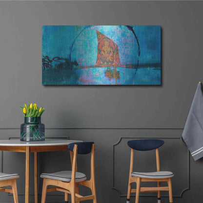 Luxe Metal Art 'Buddhist Sailboat' by Elena Ray, Metal Wall Art,48x24