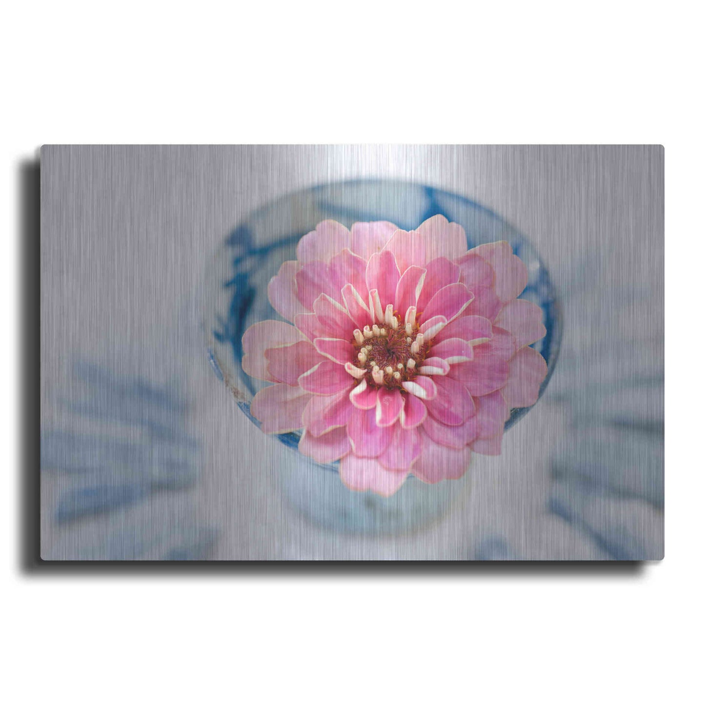 Luxe Metal Art 'Pink Flower in a sake Cup' by Elena Ray, Metal Wall Art