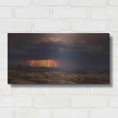 Luxe Metal Art 'Arches Light Snow' by Darren White, Metal Wall Art,24x12