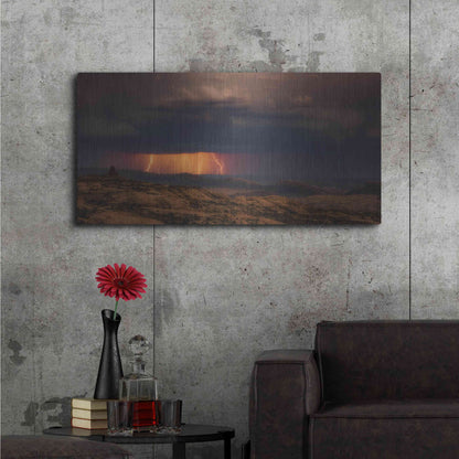 Luxe Metal Art 'Arches Light Snow' by Darren White, Metal Wall Art,48x24