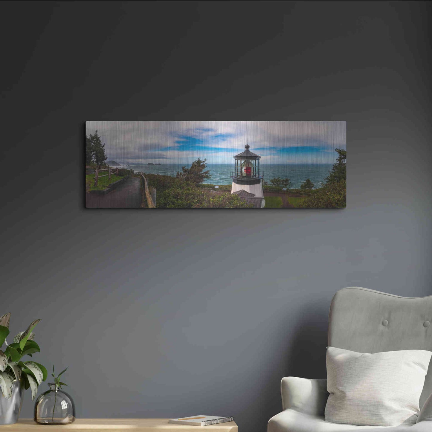 Luxe Metal Art 'Cape Meares Bright' by Darren White, Metal Wall Art,36x12