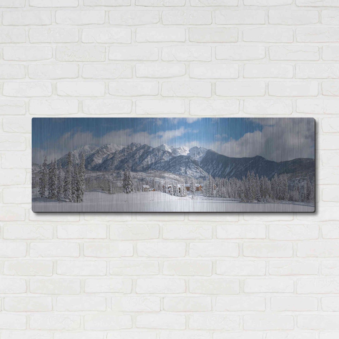 Luxe Metal Art 'Colorado Winter Wonderland' by Darren White, Metal Wall Art,48x16