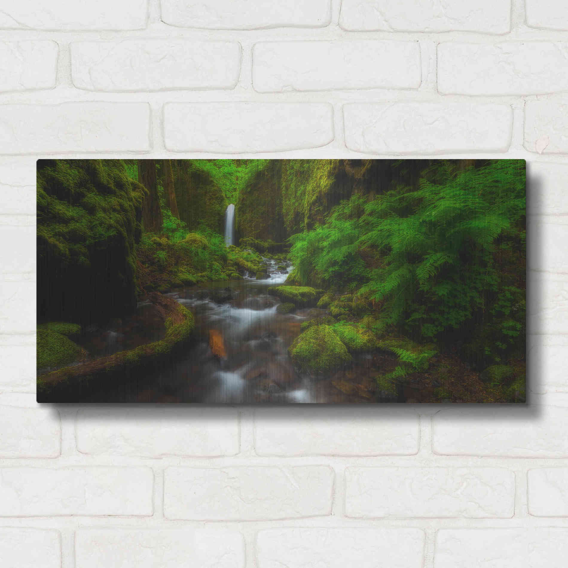 Luxe Metal Art 'Early Morning At The Grotto' by Darren White, Metal Wall Art,24x12