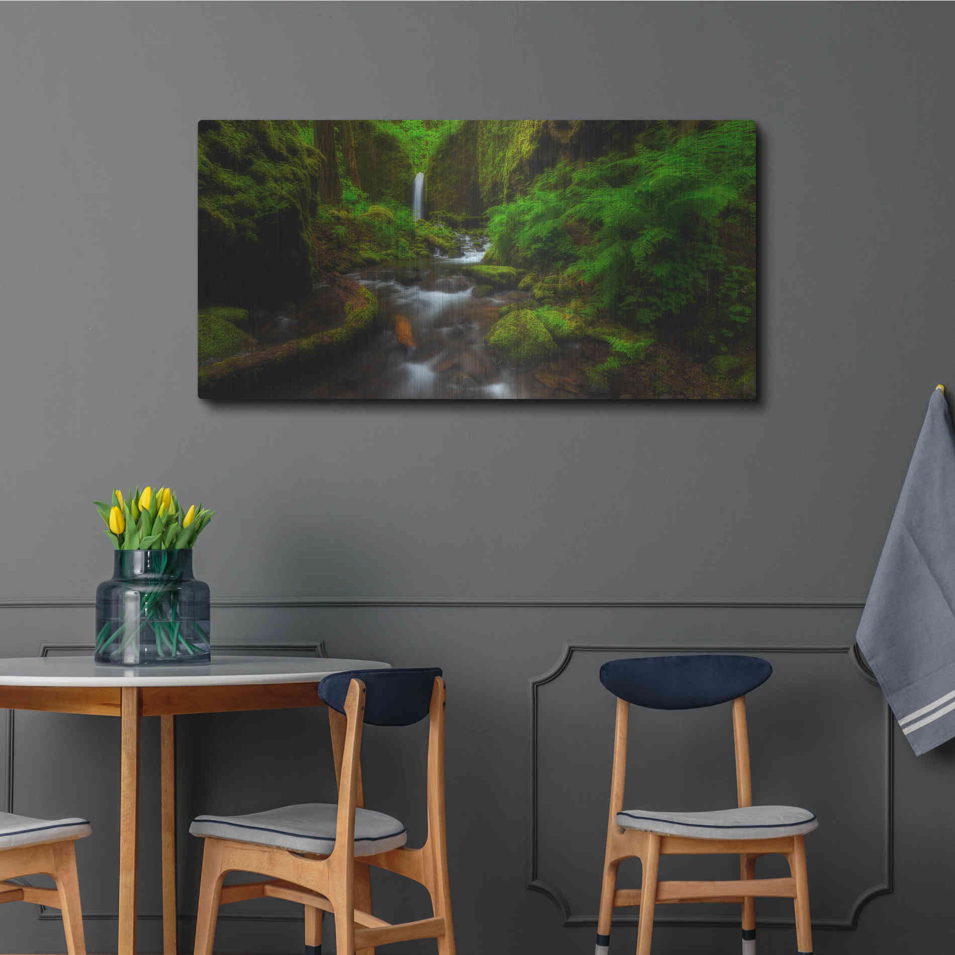 Luxe Metal Art 'Early Morning At The Grotto' by Darren White, Metal Wall Art,48x24