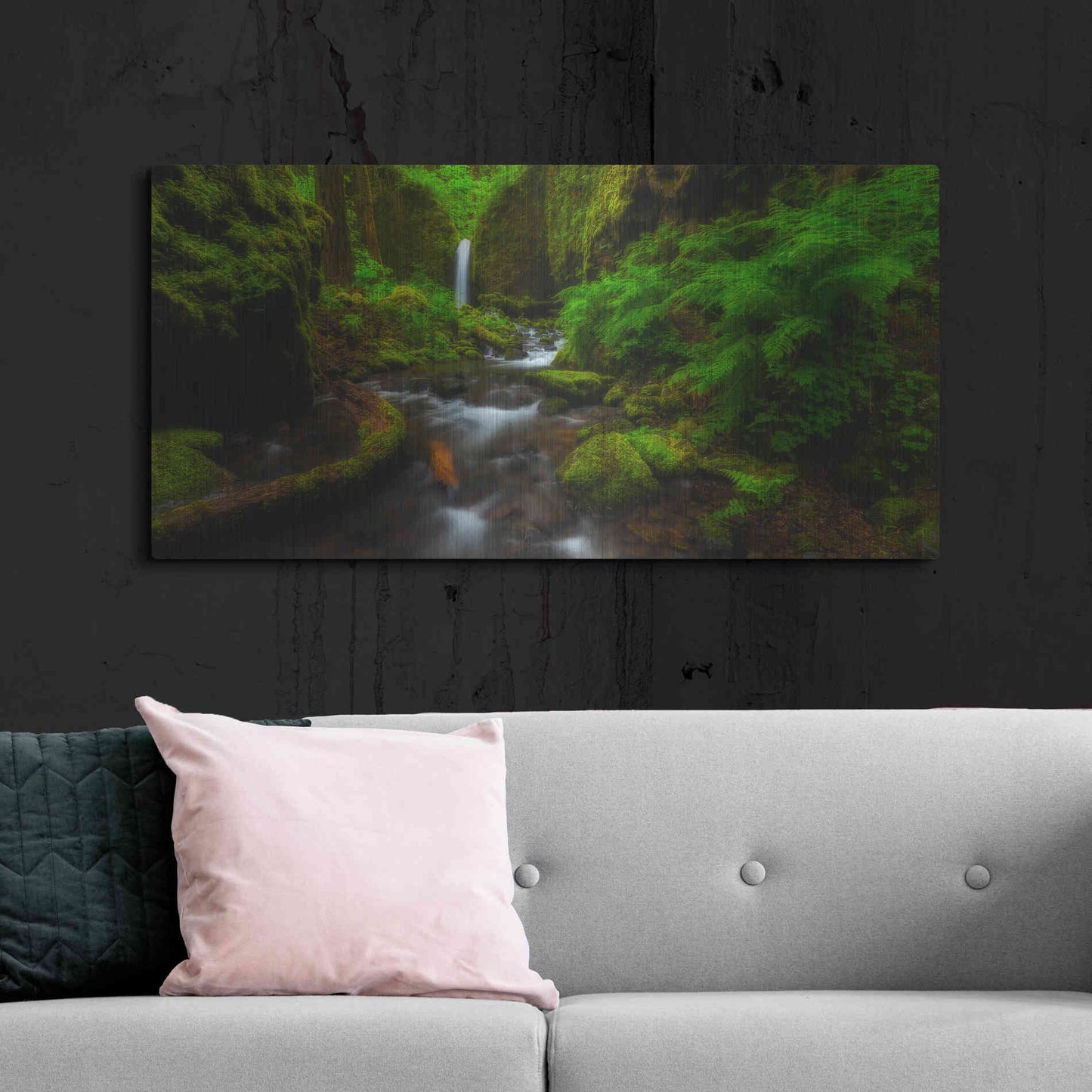 Luxe Metal Art 'Early Morning At The Grotto' by Darren White, Metal Wall Art,48x24