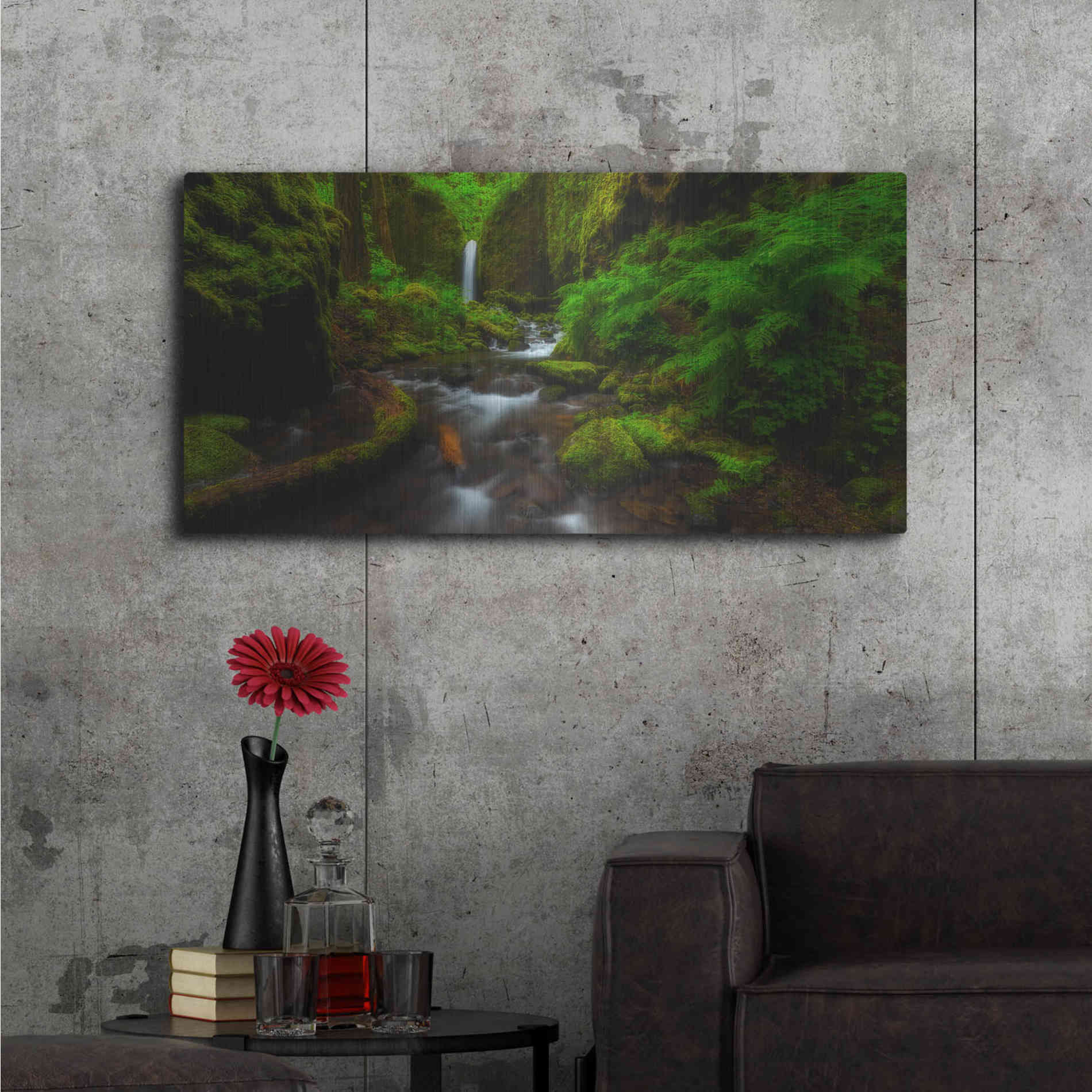 Luxe Metal Art 'Early Morning At The Grotto' by Darren White, Metal Wall Art,48x24