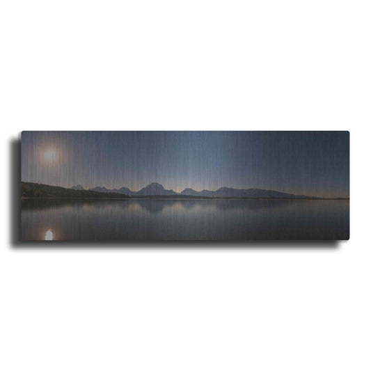 Luxe Metal Art 'Jackson Lake Moon' by Darren White, Metal Wall Art,3:1 L