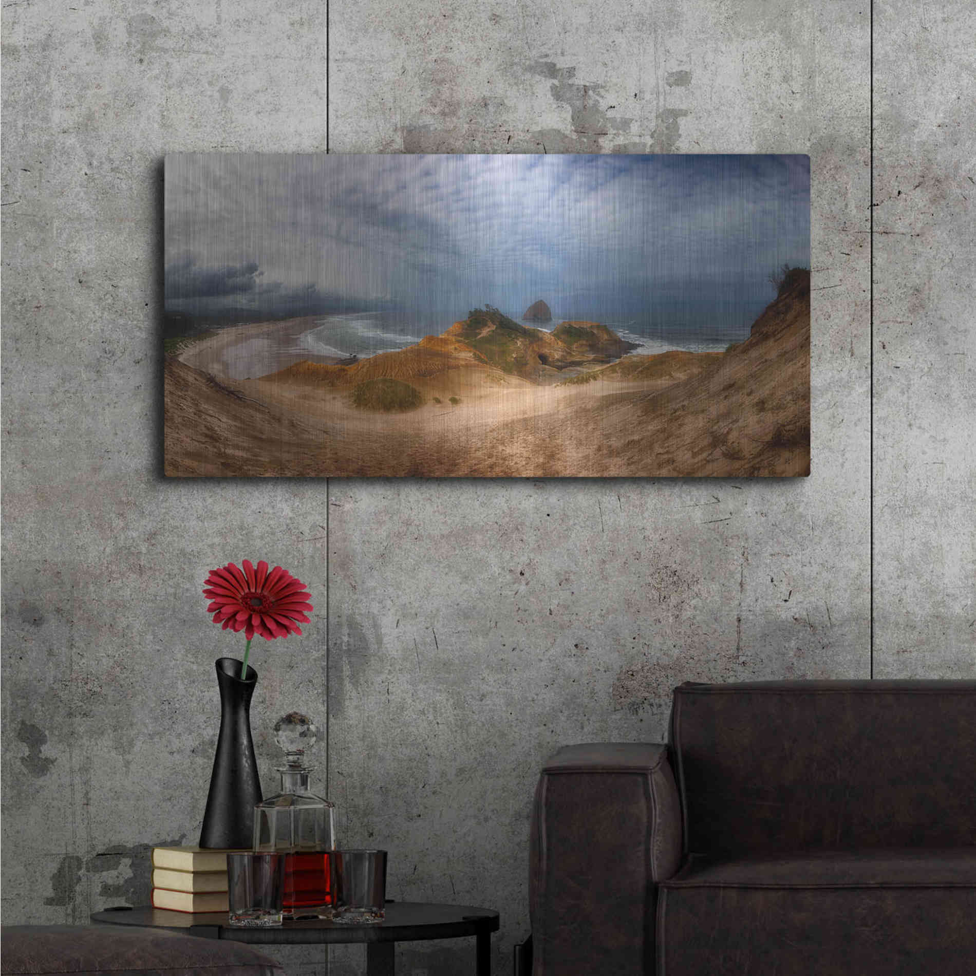 Luxe Metal Art 'Kiwanda' by Darren White, Metal Wall Art,48x24