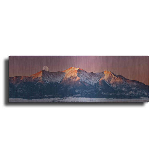 Luxe Metal Art 'Mount Princeton Moonset' by Darren White, Metal Wall Art,3:1 L