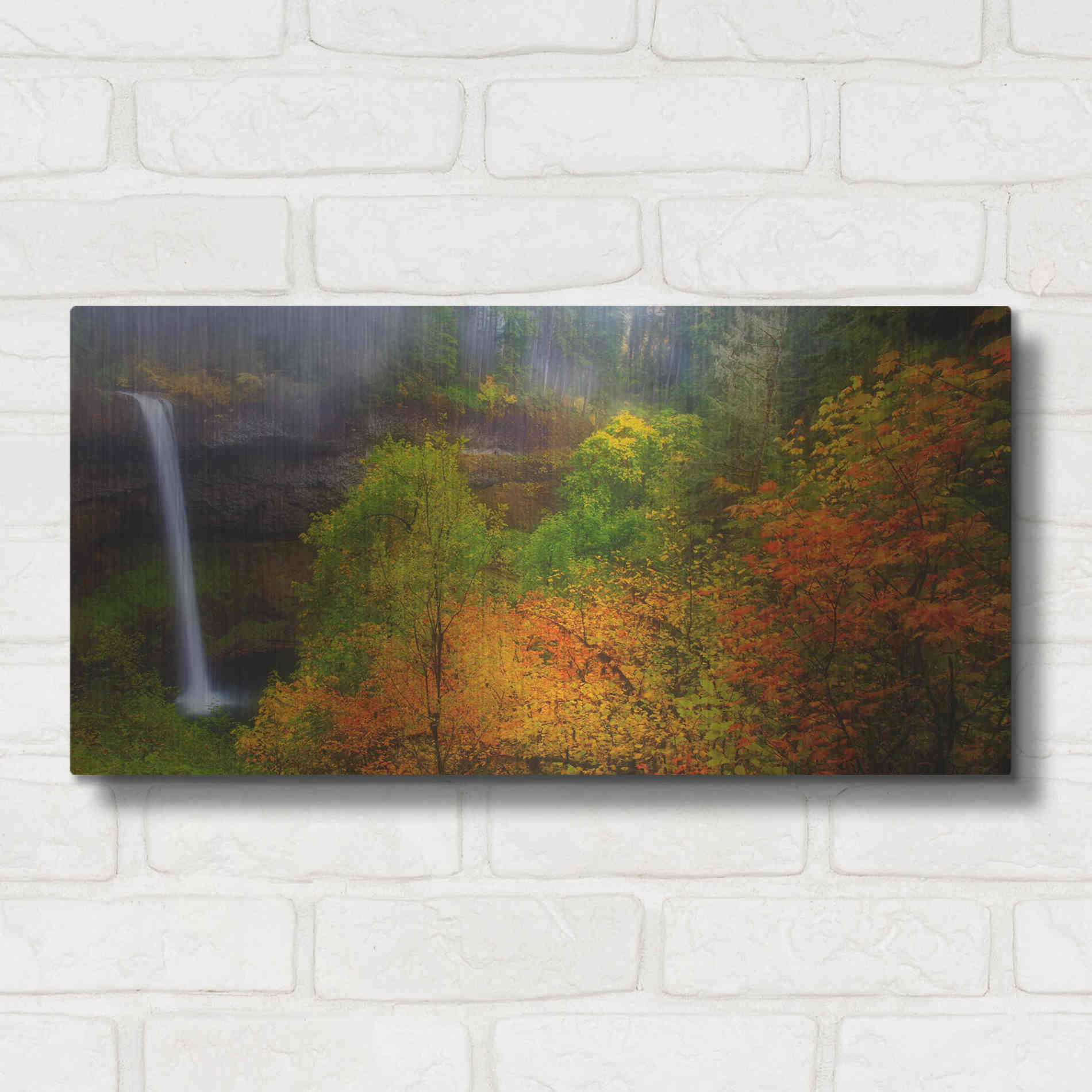 Luxe Metal Art 'Silver Falls' by Darren White, Metal Wall Art,24x12