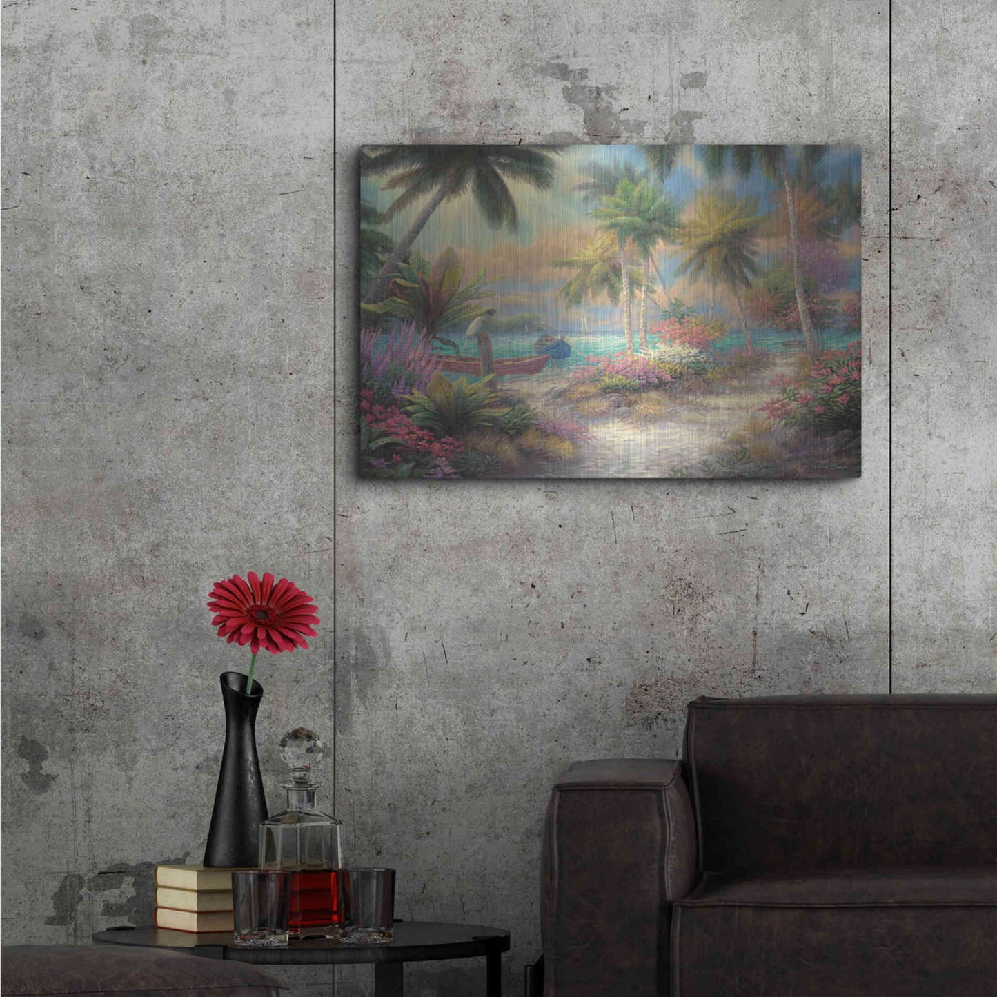 Luxe Metal Art 'Isle of Palms' by Chuck Pinson, Metal Wall Art,36x24