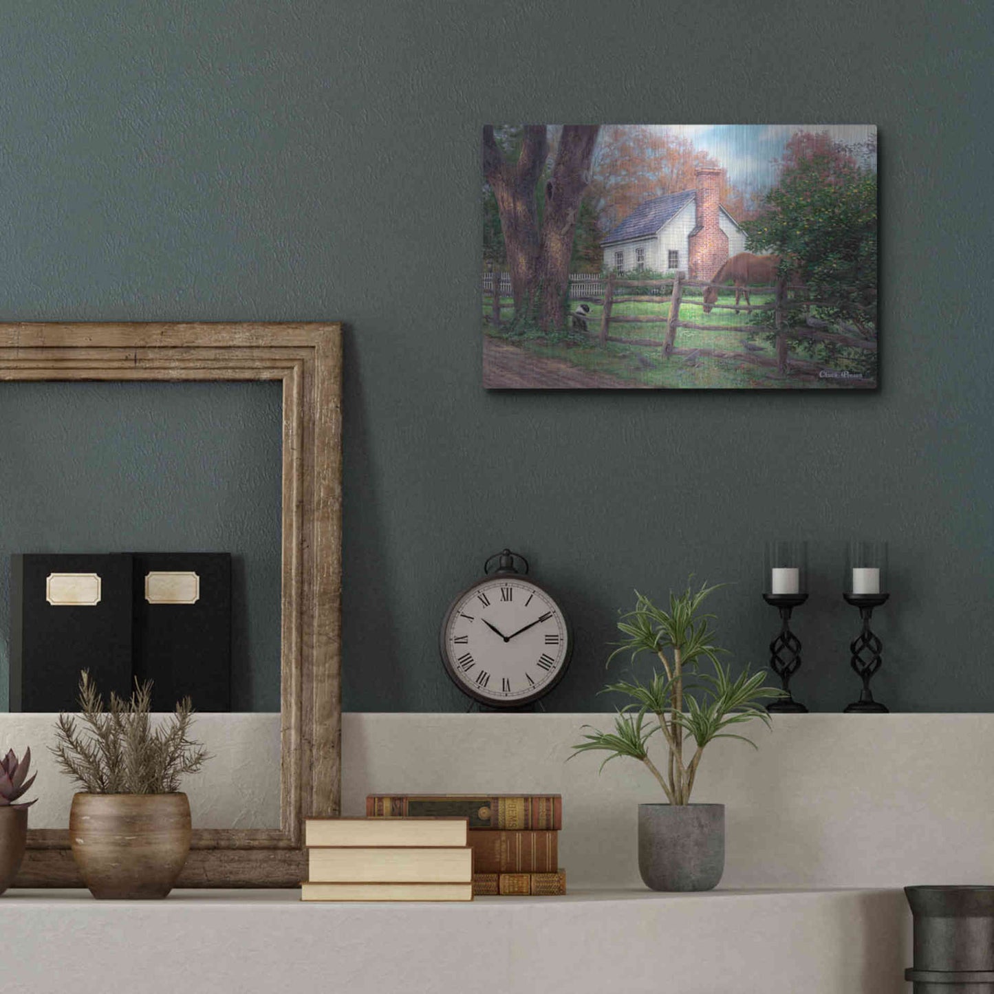 Luxe Metal Art 'Where Time Moves Slower' by Chuck Pinson, Metal Wall Art,16x12