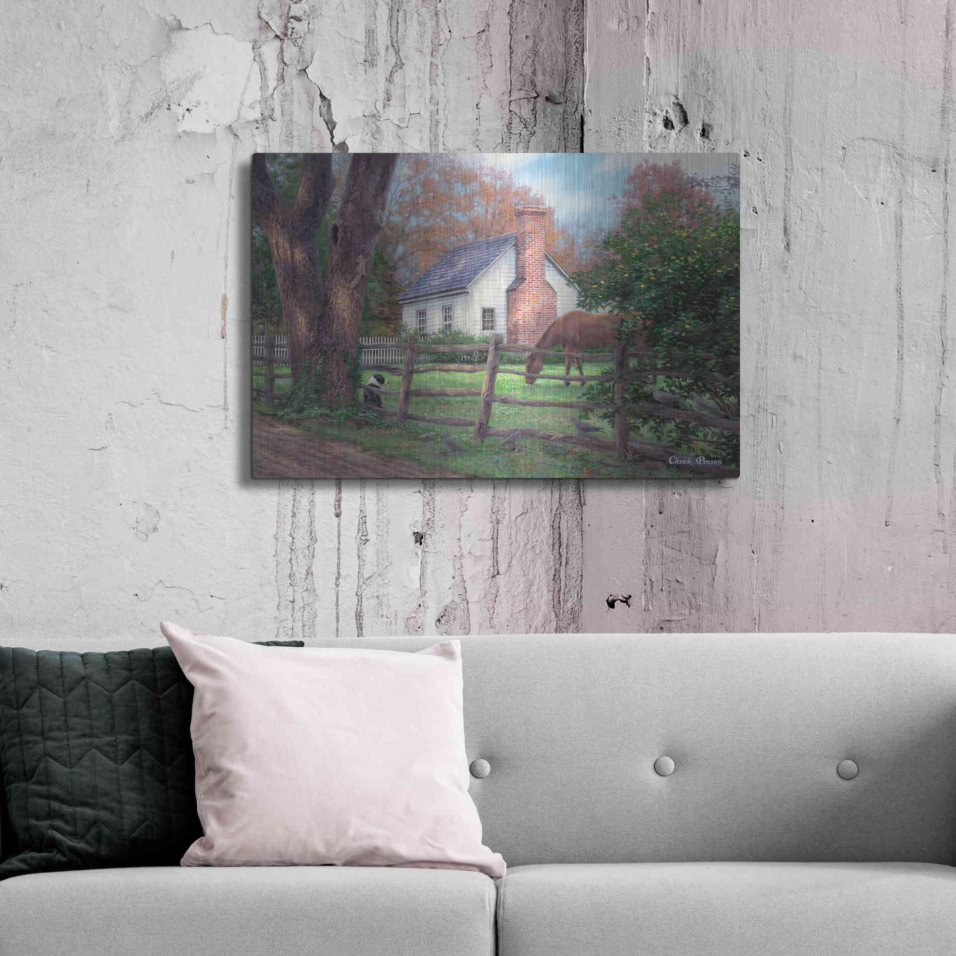 Luxe Metal Art 'Where Time Moves Slower' by Chuck Pinson, Metal Wall Art,36x24