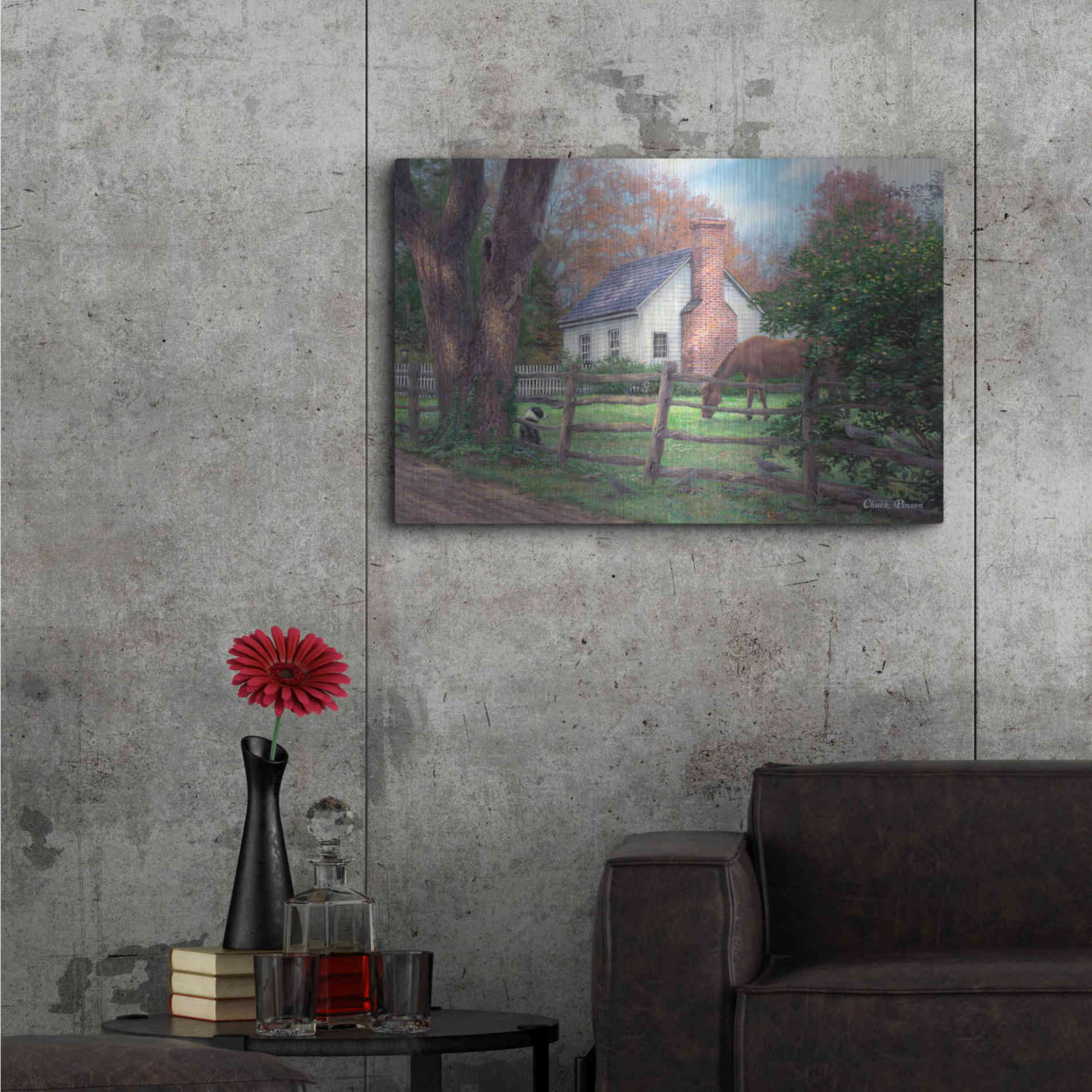 Luxe Metal Art 'Where Time Moves Slower' by Chuck Pinson, Metal Wall Art,36x24