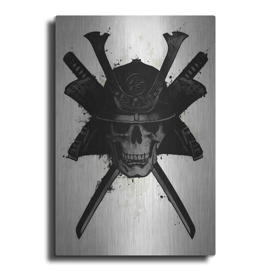 Luxe Metal Art 'Samurai Skull' by Nicklas Gustafsson, Metal Wall Art