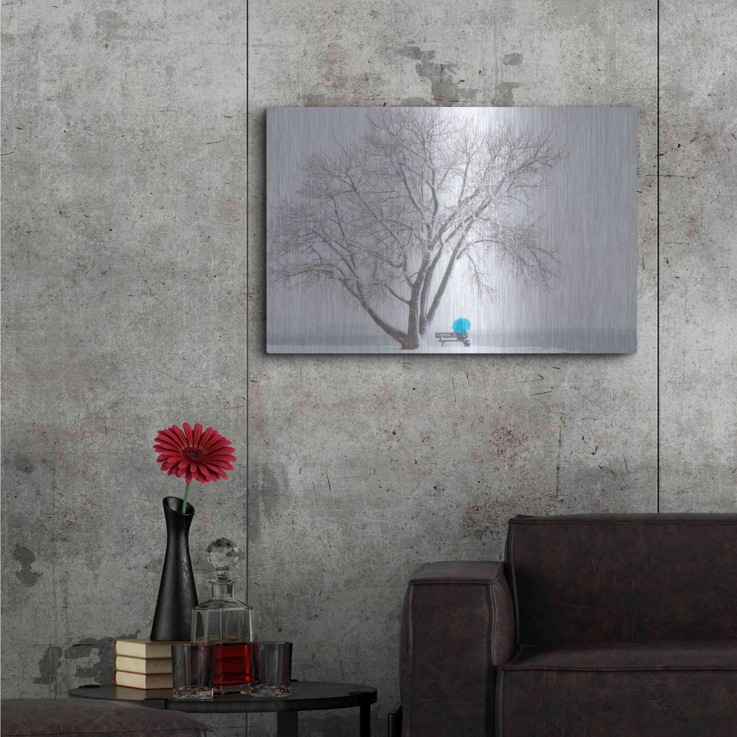 Luxe Metal Art 'Another Winter Alone' by Darren White, Metal Wall Art,36x24