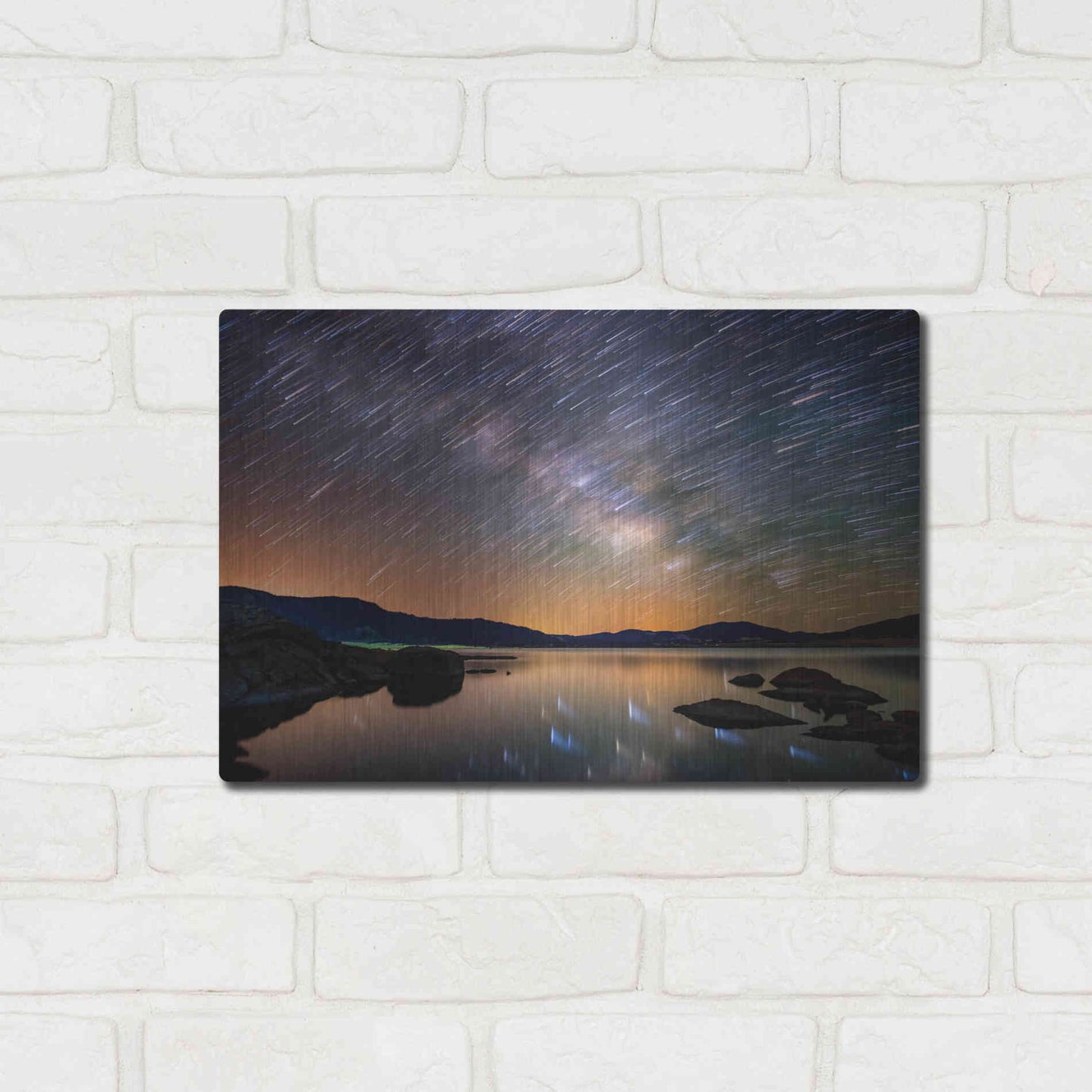 Luxe Metal Art 'Comet Storm' by Darren White, Metal Wall Art,16x12