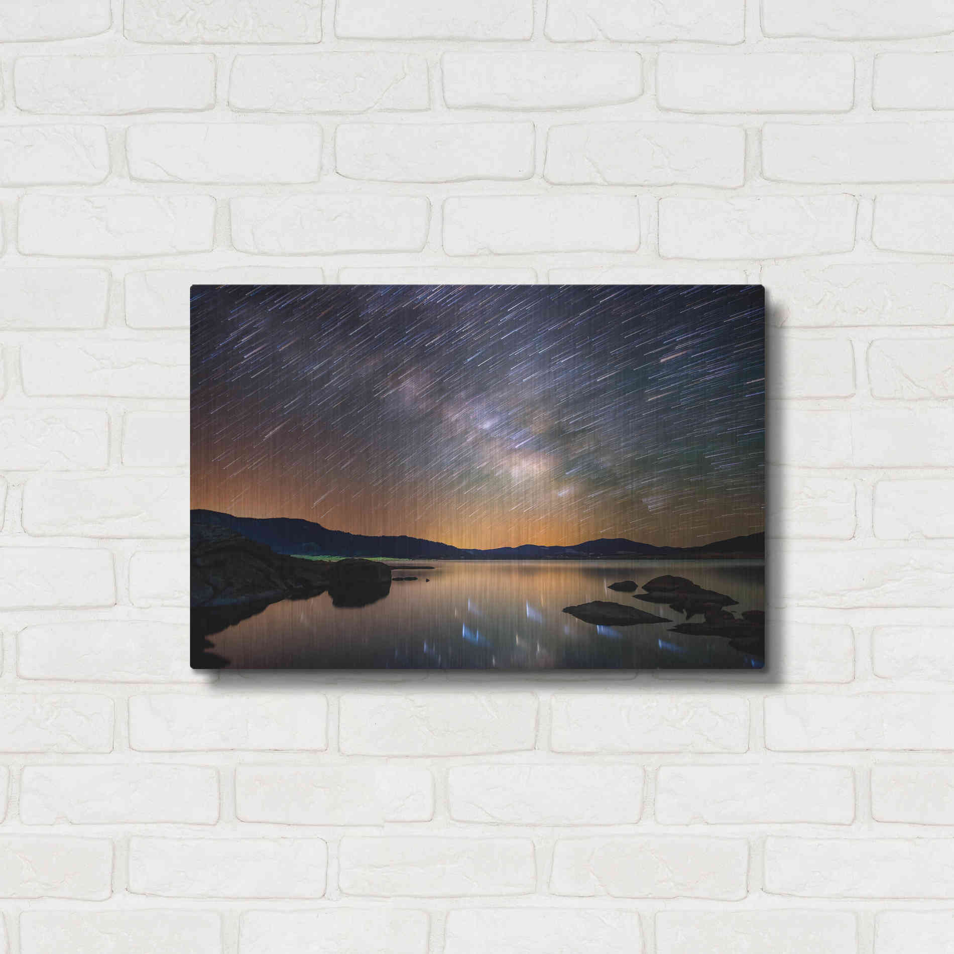 Luxe Metal Art 'Comet Storm' by Darren White, Metal Wall Art,24x16