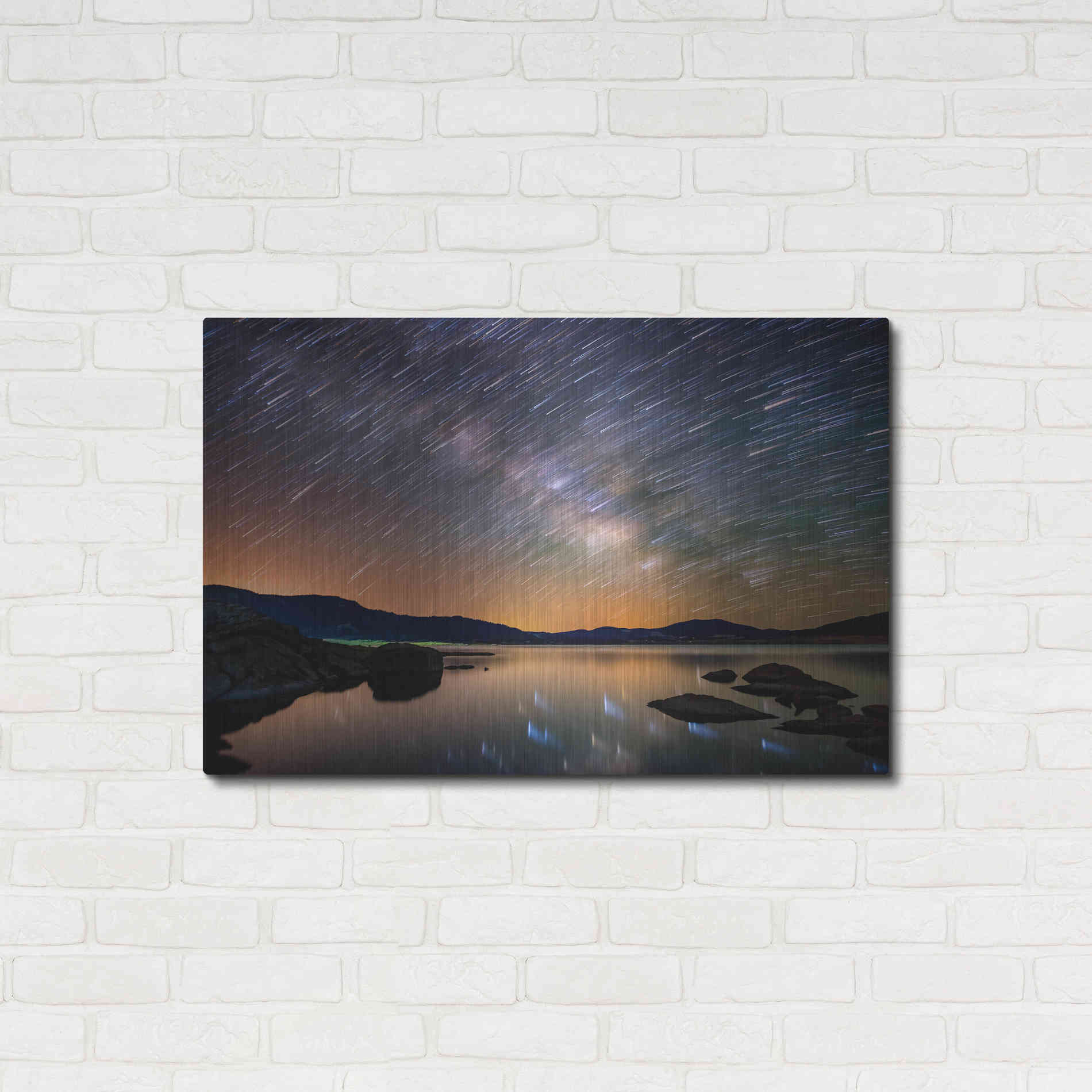 Luxe Metal Art 'Comet Storm' by Darren White, Metal Wall Art,36x24