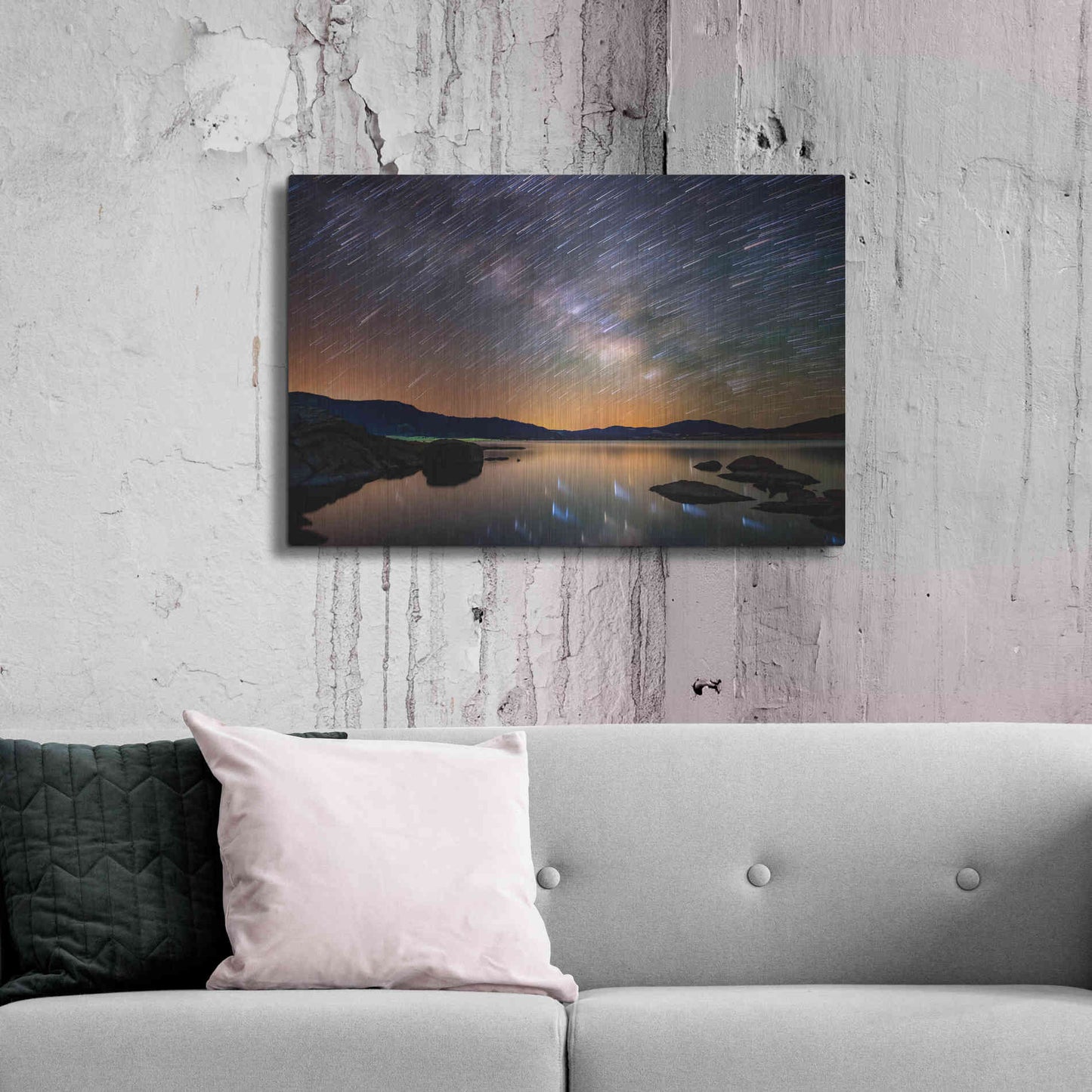 Luxe Metal Art 'Comet Storm' by Darren White, Metal Wall Art,36x24