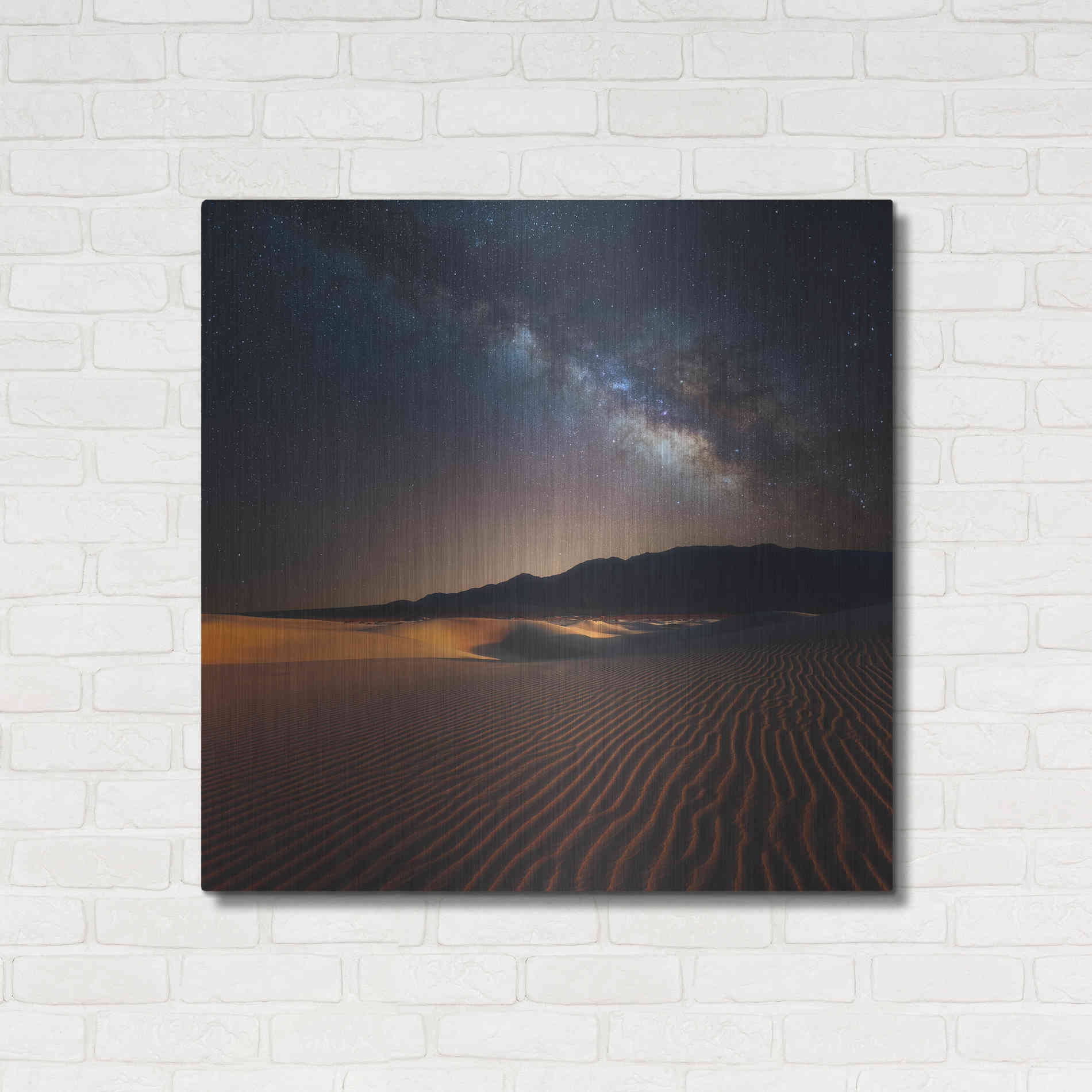 Luxe Metal Art 'Milky Way Over Mesquite Dunes' by Darren White, Metal Wall Art,36x36