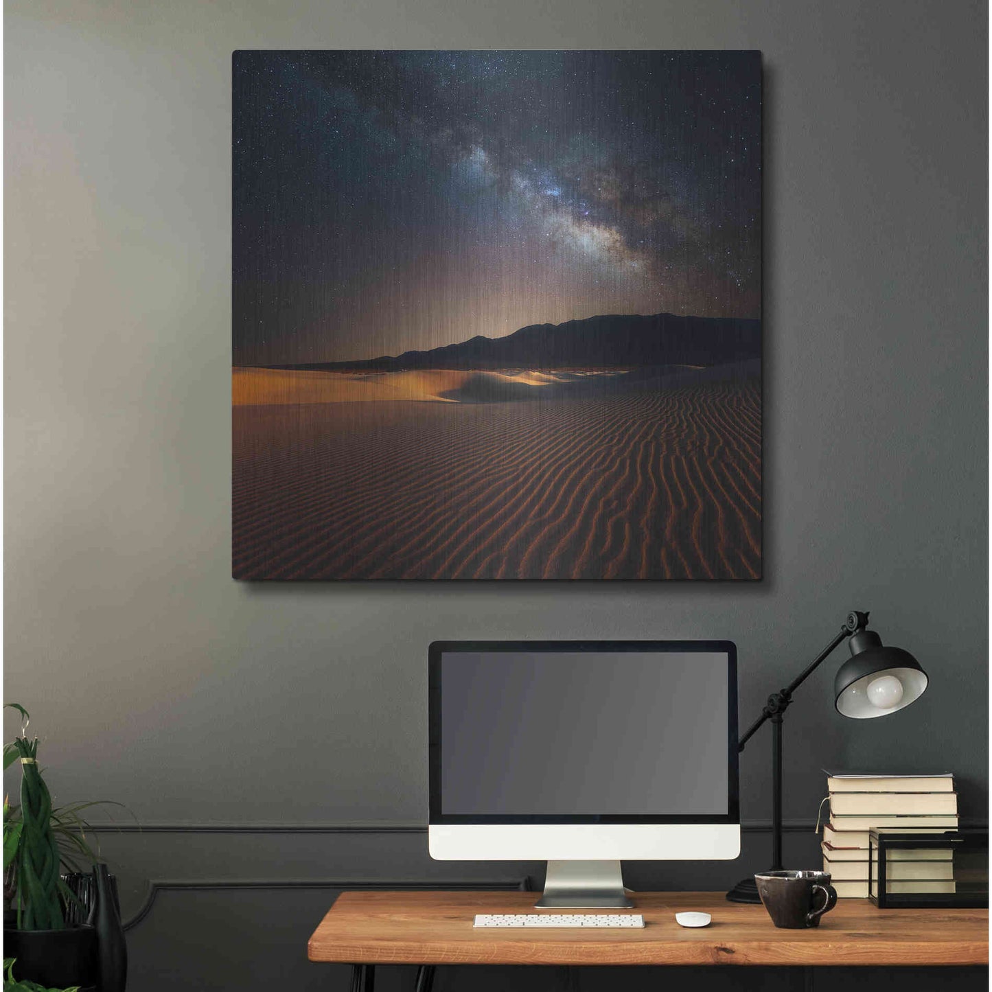 Luxe Metal Art 'Milky Way Over Mesquite Dunes' by Darren White, Metal Wall Art,36x36