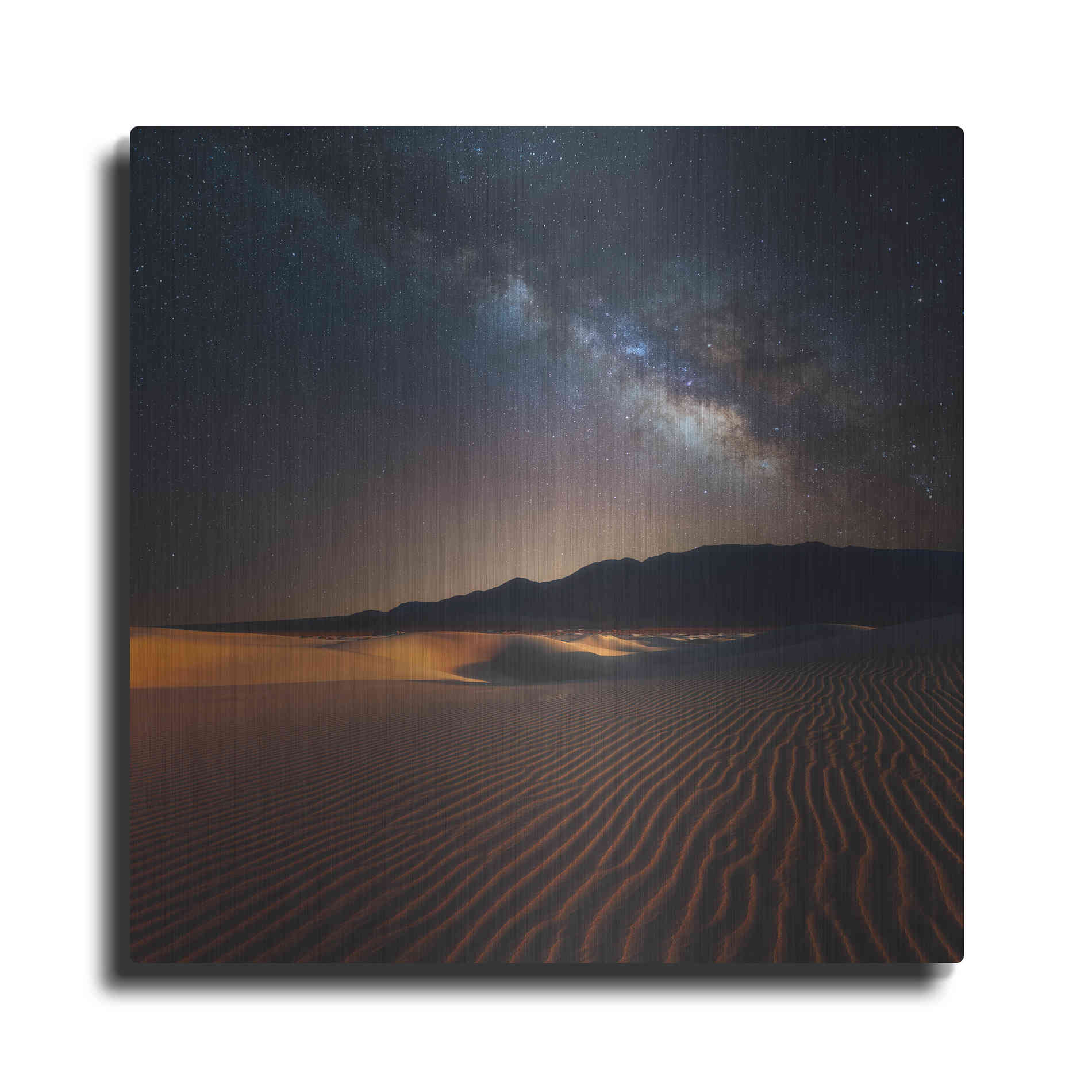Luxe Metal Art 'Milky Way Over Mesquite Dunes' by Darren White, Metal Wall Art