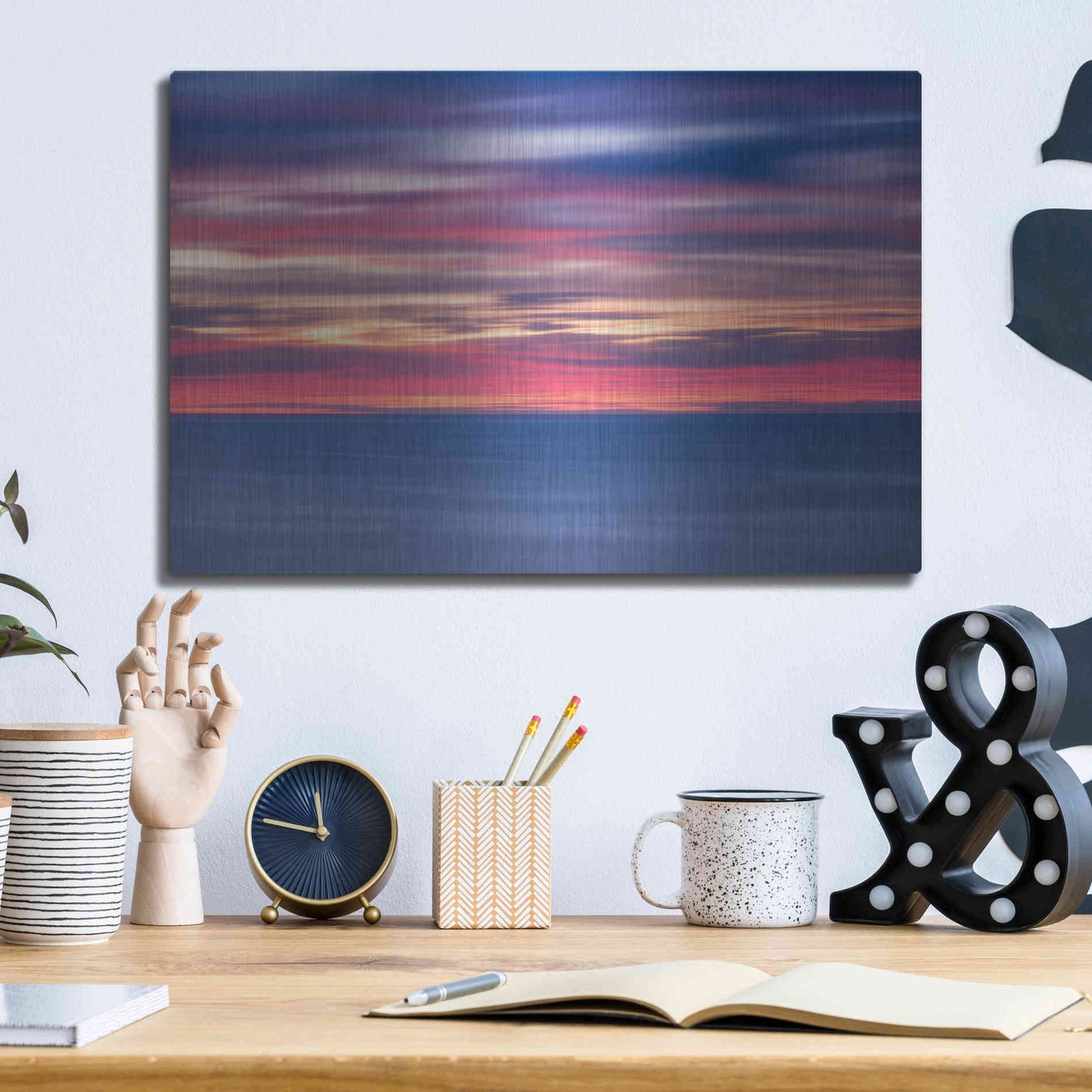 Luxe Metal Art 'One Minute Sunrise' by Darren White, Metal Wall Art,16x12