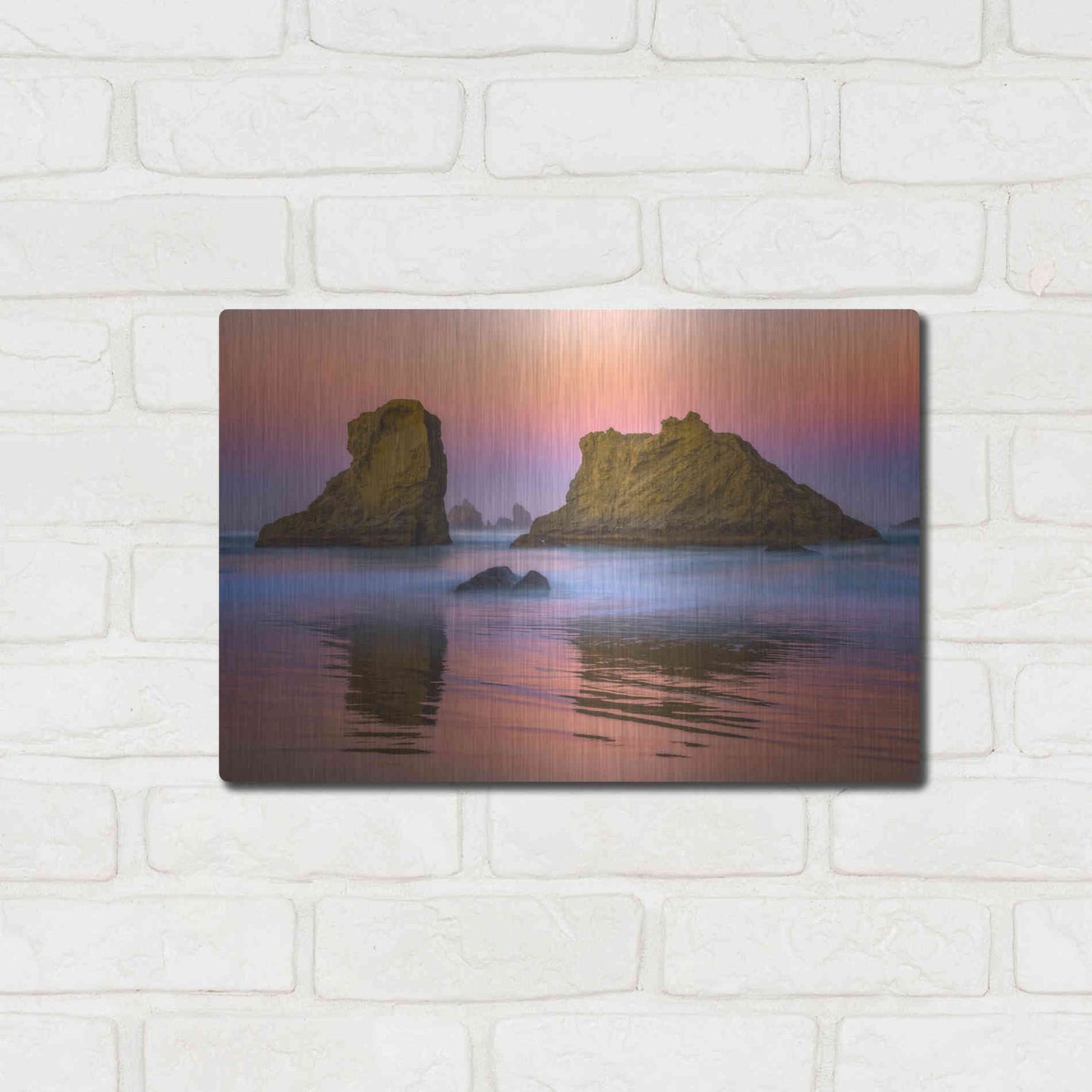 Luxe Metal Art 'Oregon's New Day' by Darren White, Metal Wall Art,16x12