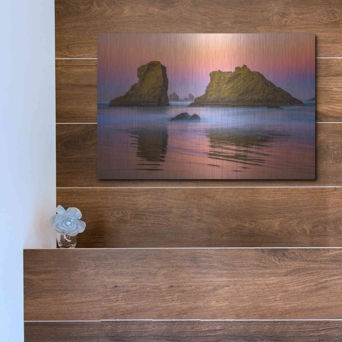 Luxe Metal Art 'Oregon's New Day' by Darren White, Metal Wall Art,16x12