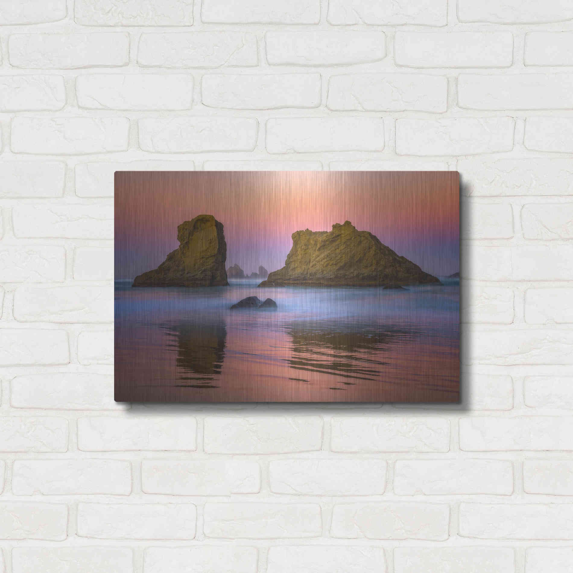 Luxe Metal Art 'Oregon's New Day' by Darren White, Metal Wall Art,24x16