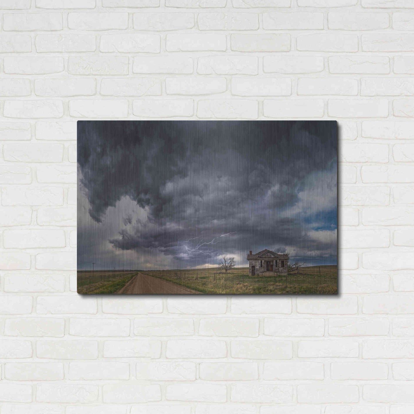 Luxe Metal Art 'Pawnee School Storm' by Darren White, Metal Wall Art,36x24