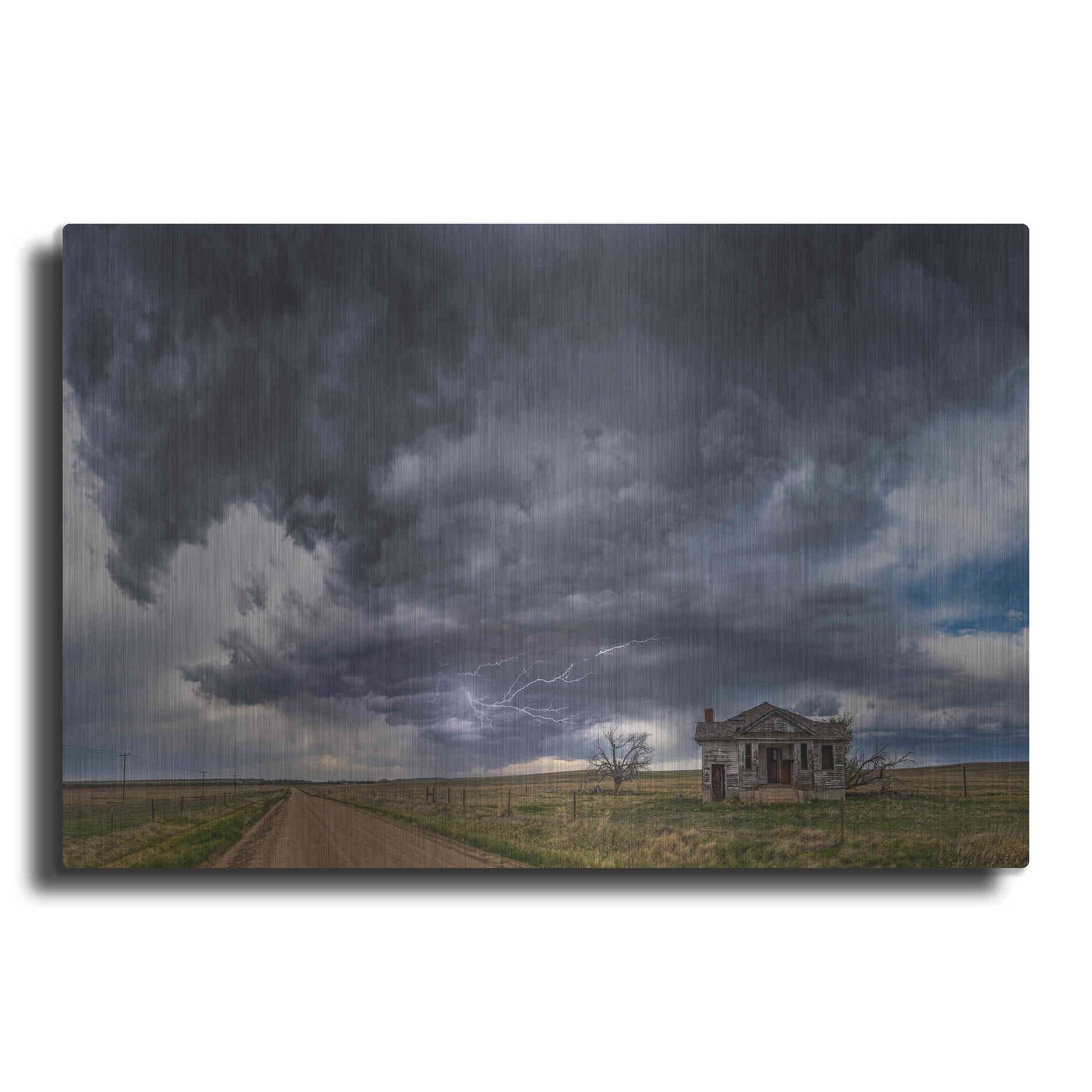 Luxe Metal Art 'Pawnee School Storm' by Darren White, Metal Wall Art