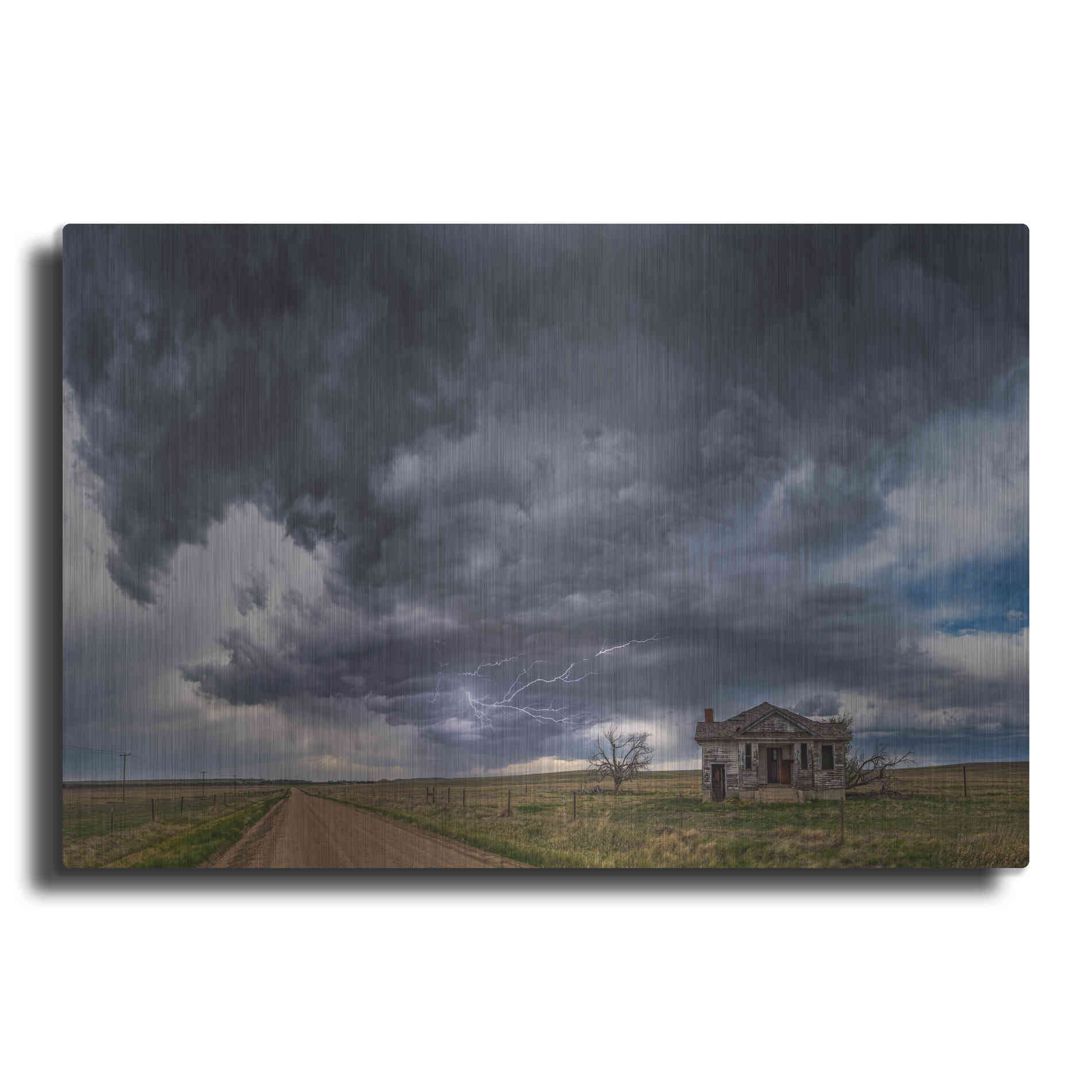 Luxe Metal Art 'Pawnee School Storm' by Darren White, Metal Wall Art