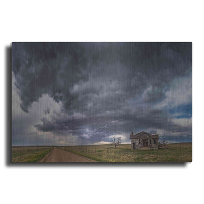 Luxe Metal Art 'Pawnee School Storm' by Darren White, Metal Wall Art